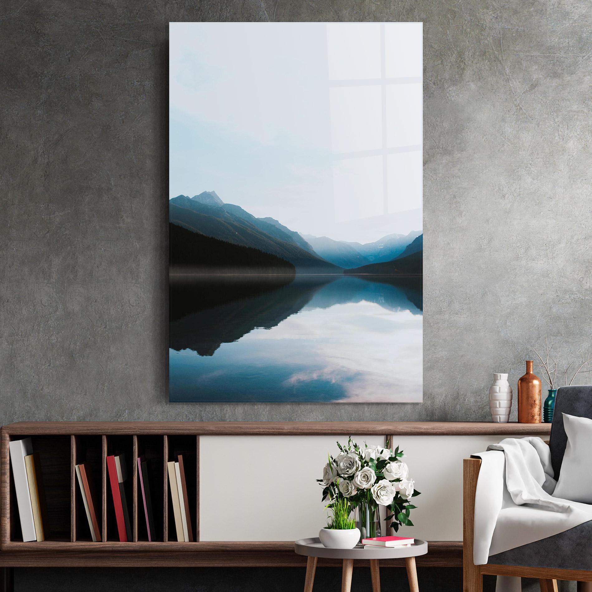 Üvegkép Foggy Blue Light mockup 2