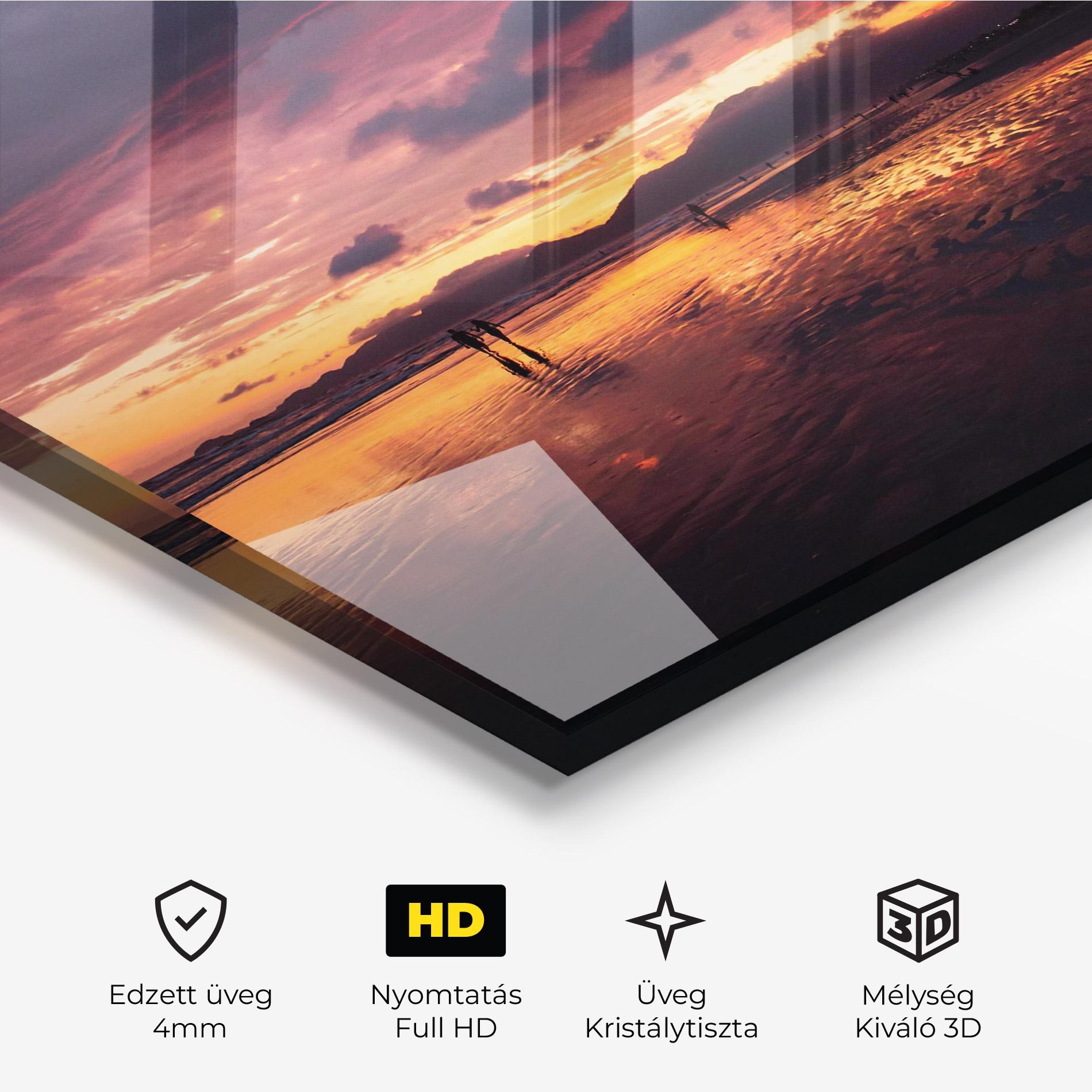 Üvegkép Beach At Sunset mockup 3