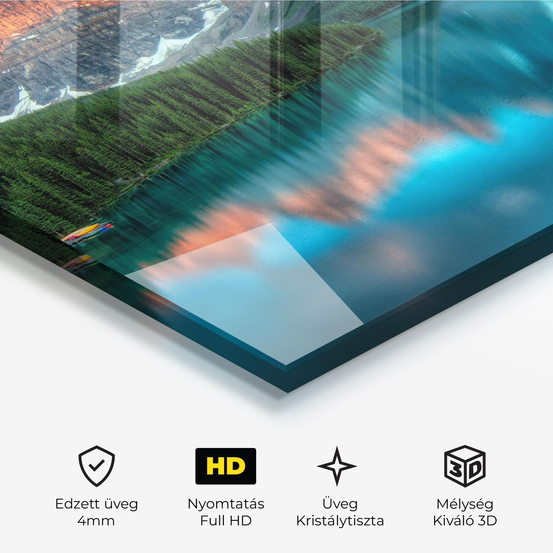 Üvegkép Beautiful Blue Lake mockup 3