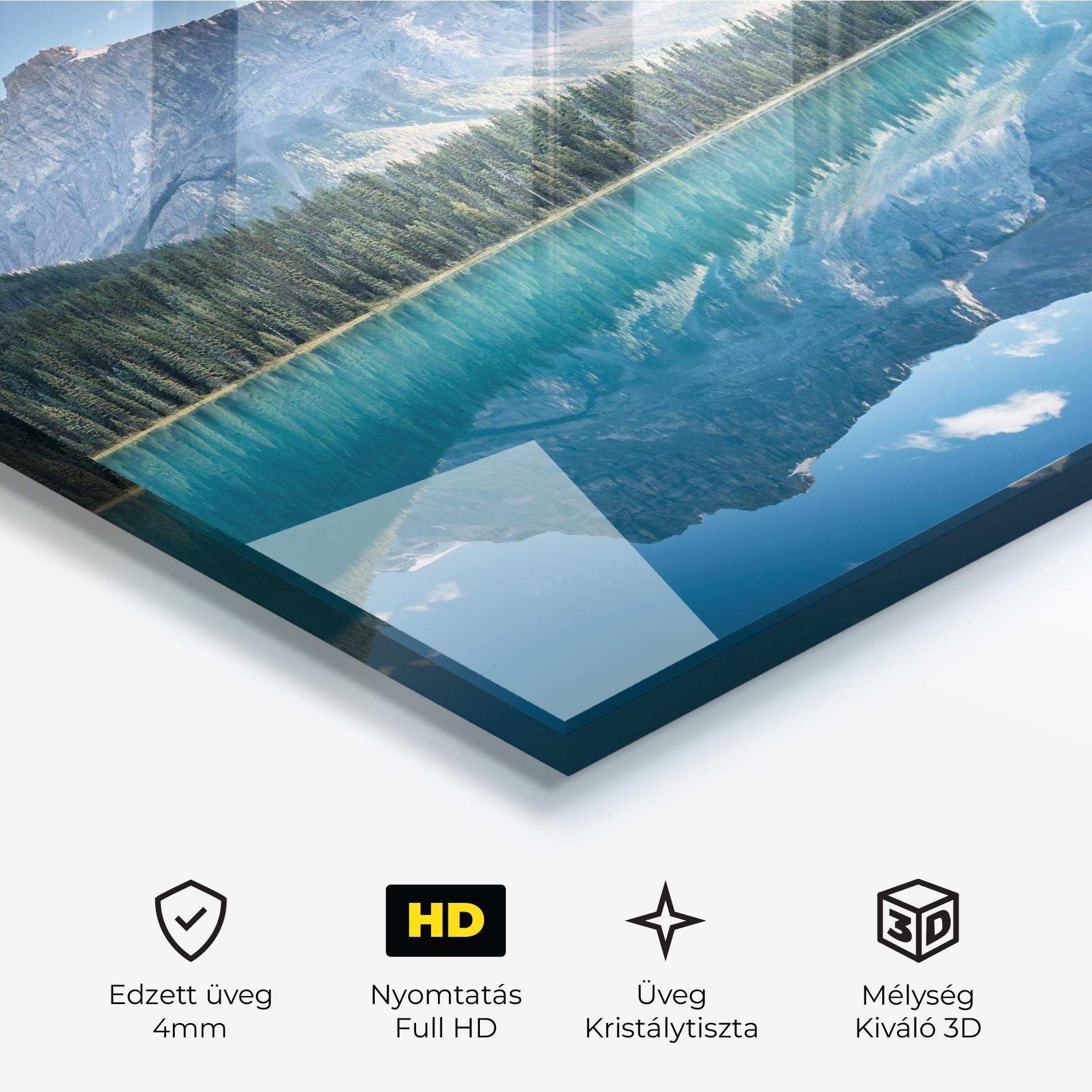 Üvegkép Blue Mountain Lake mockup 3