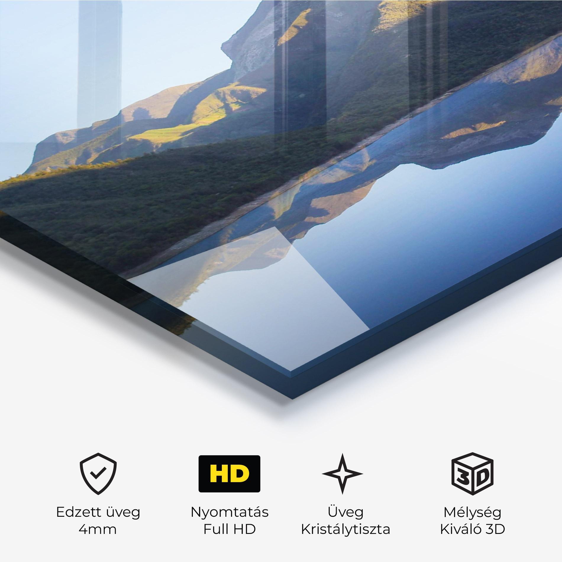 Üvegkép Blue Nice Lake mockup 3