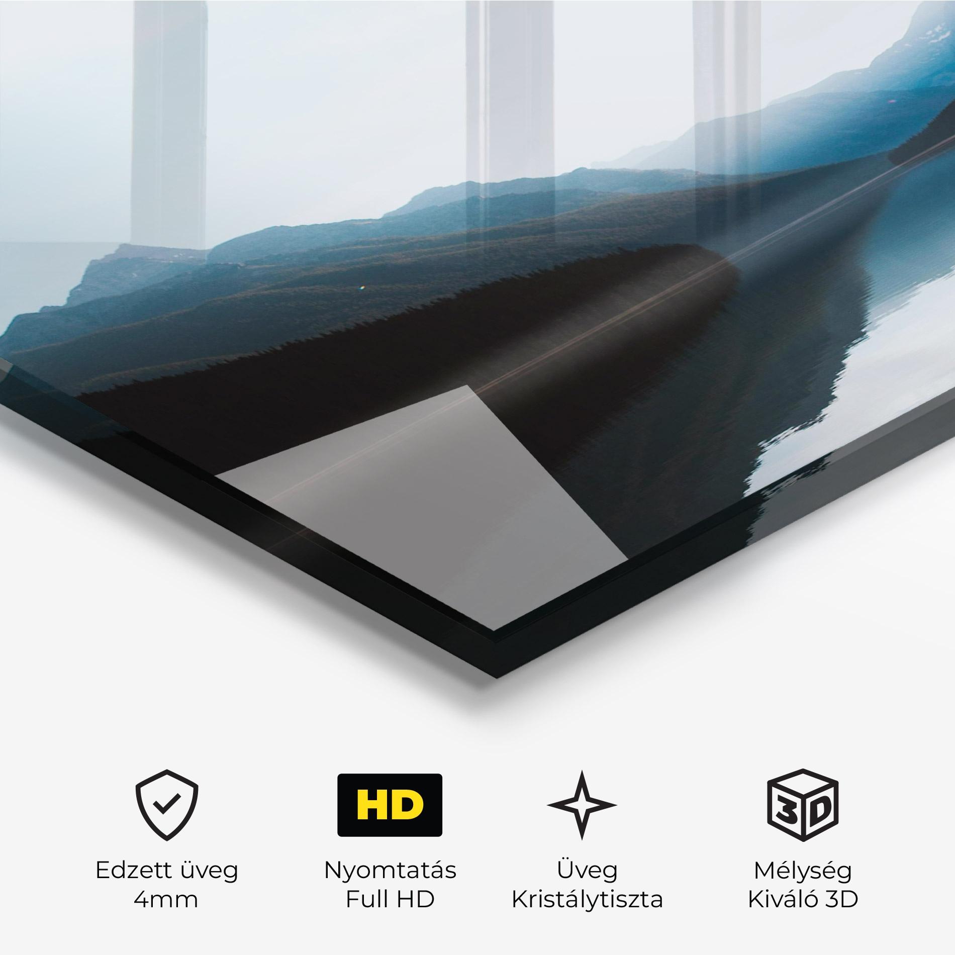 Üvegkép Foggy Blue Light mockup 3