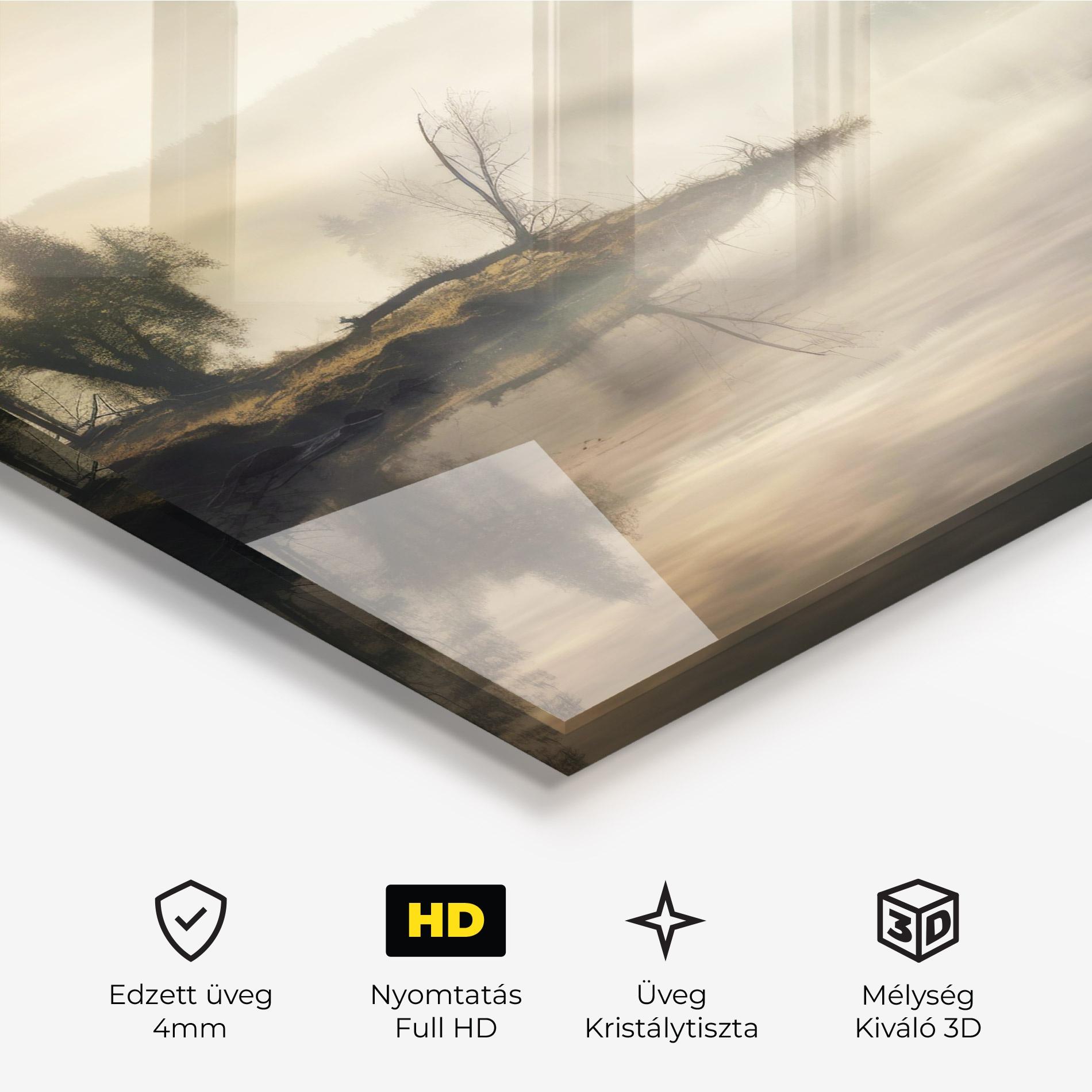 Üvegkép Foggy Morning mockup 3