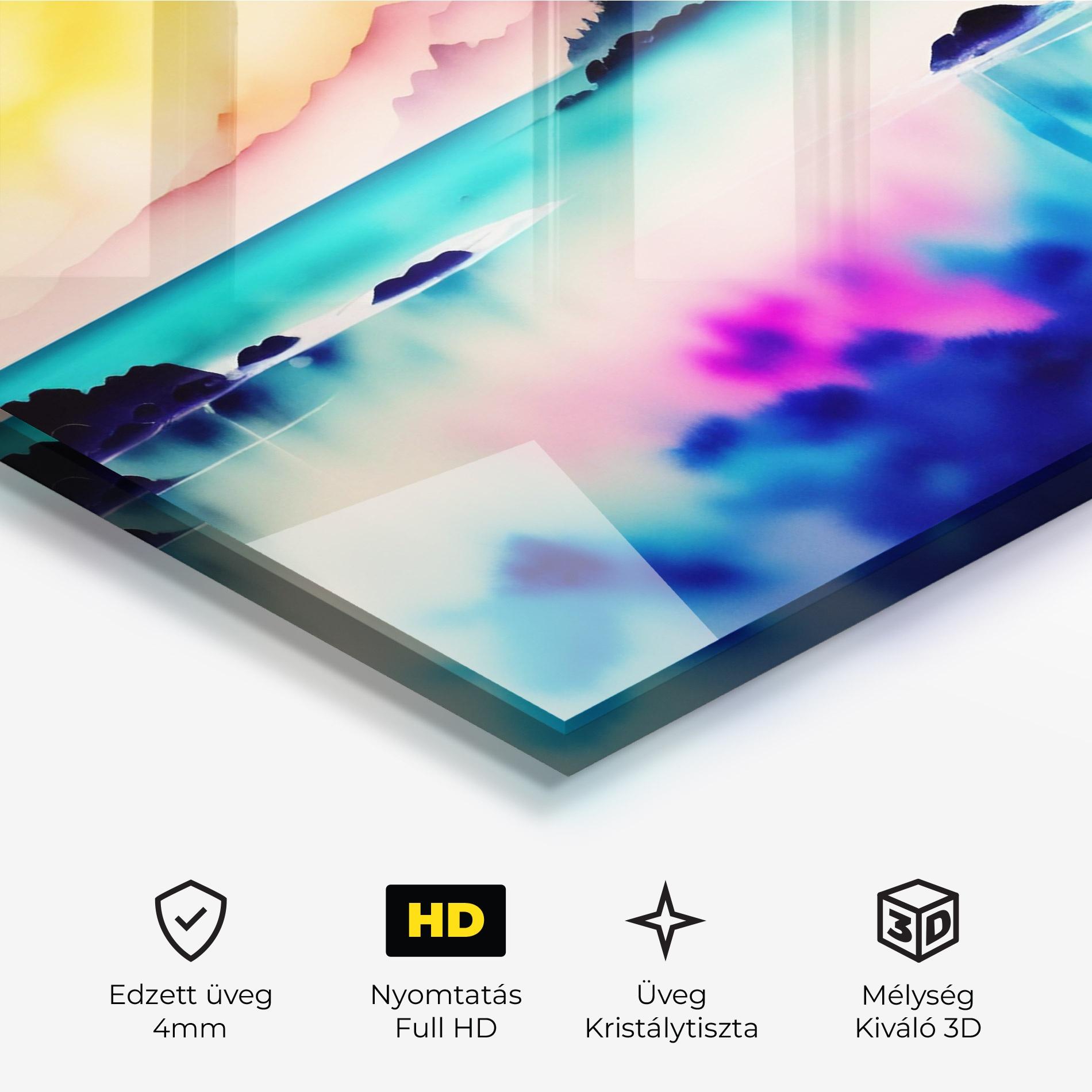 Üvegkép Lake Painting mockup 3