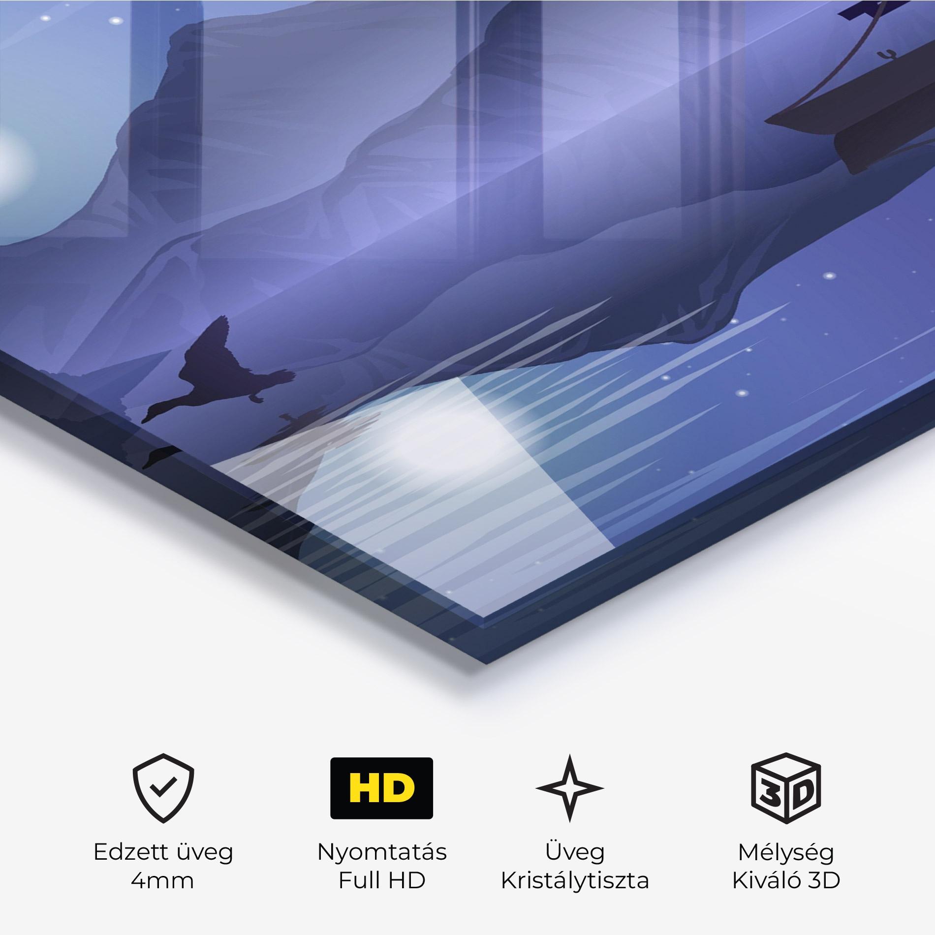 Üvegkép Lake Purple Night mockup 3