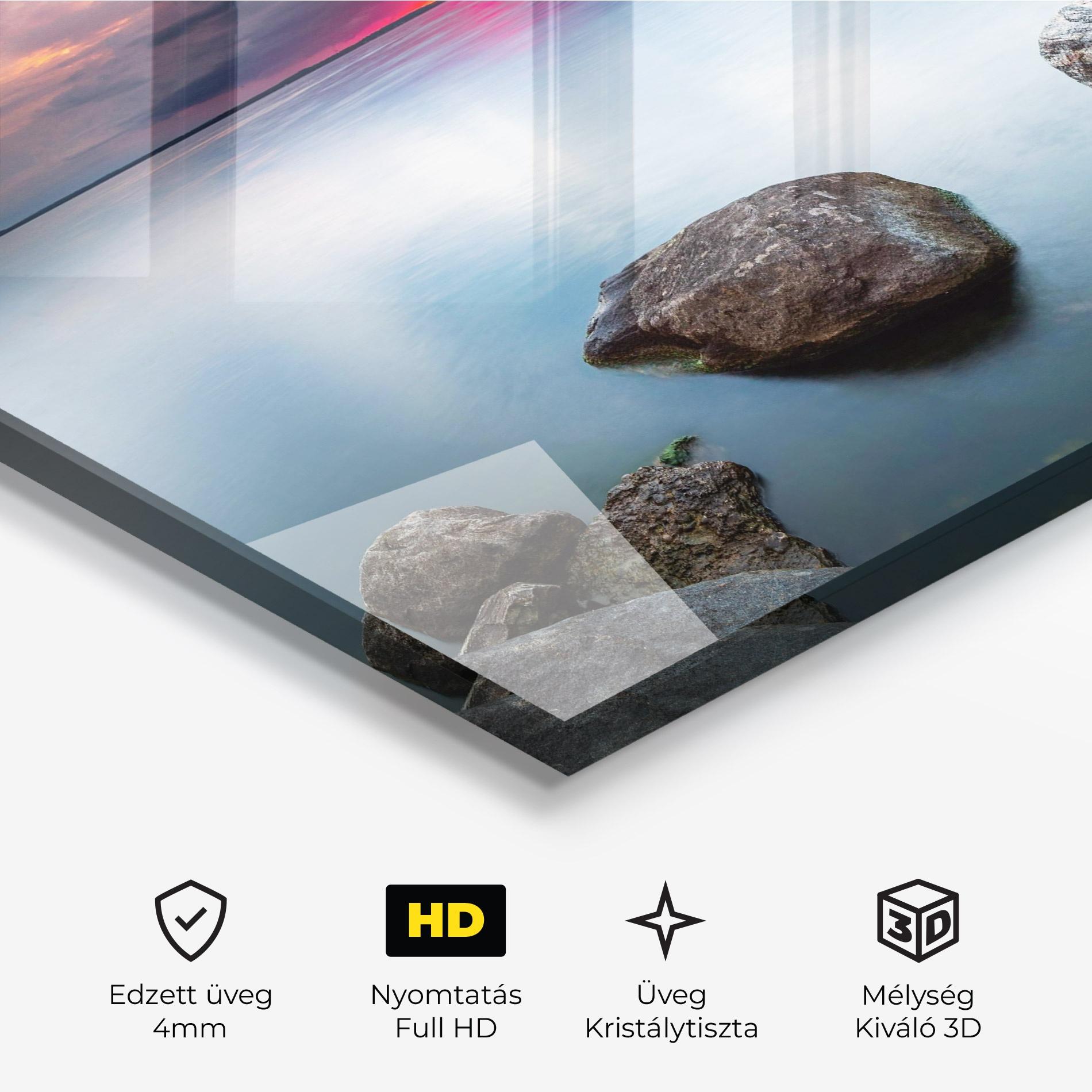 Üvegkép Lake Sunset mockup 3