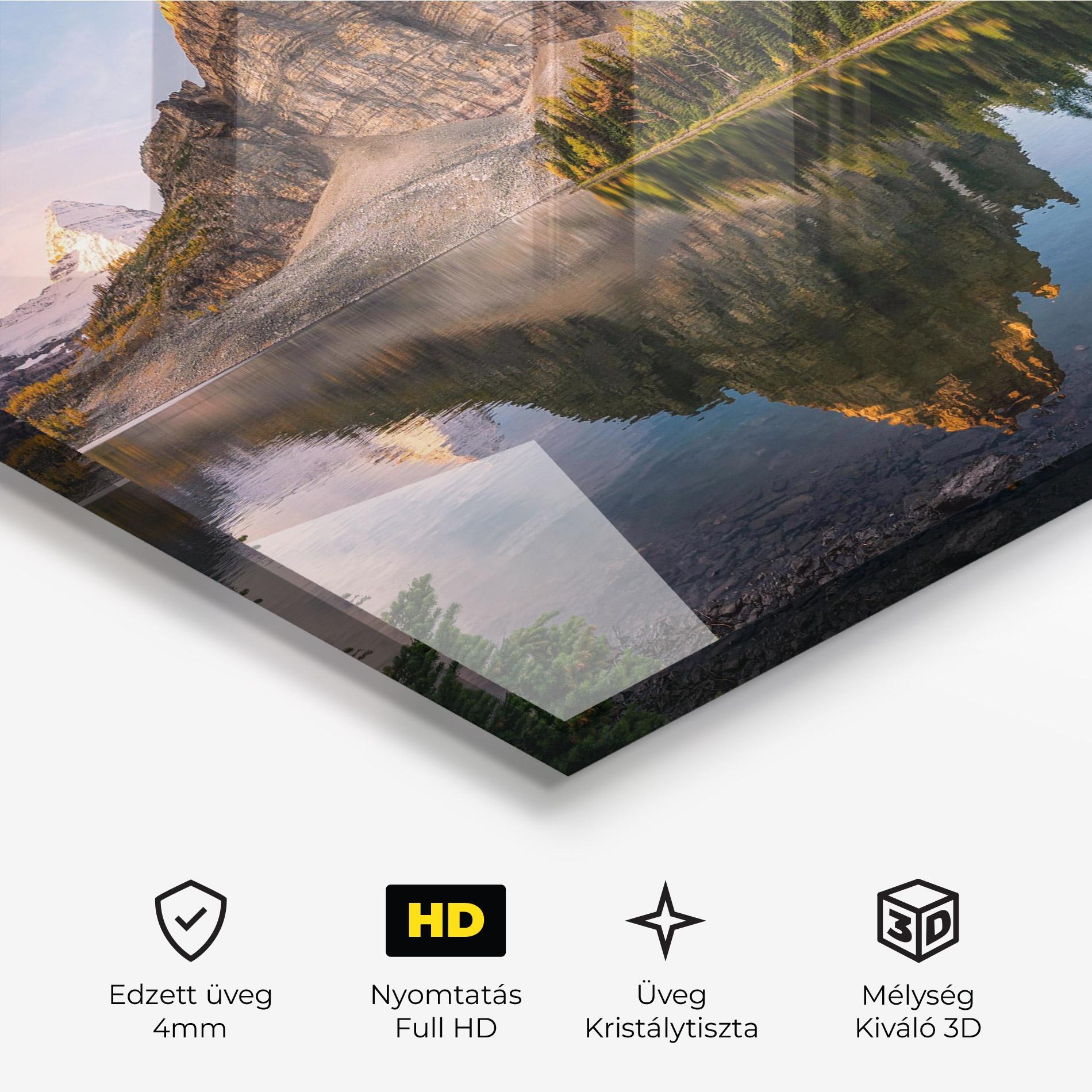 Üvegkép Mountain Sunrise Lake mockup 3