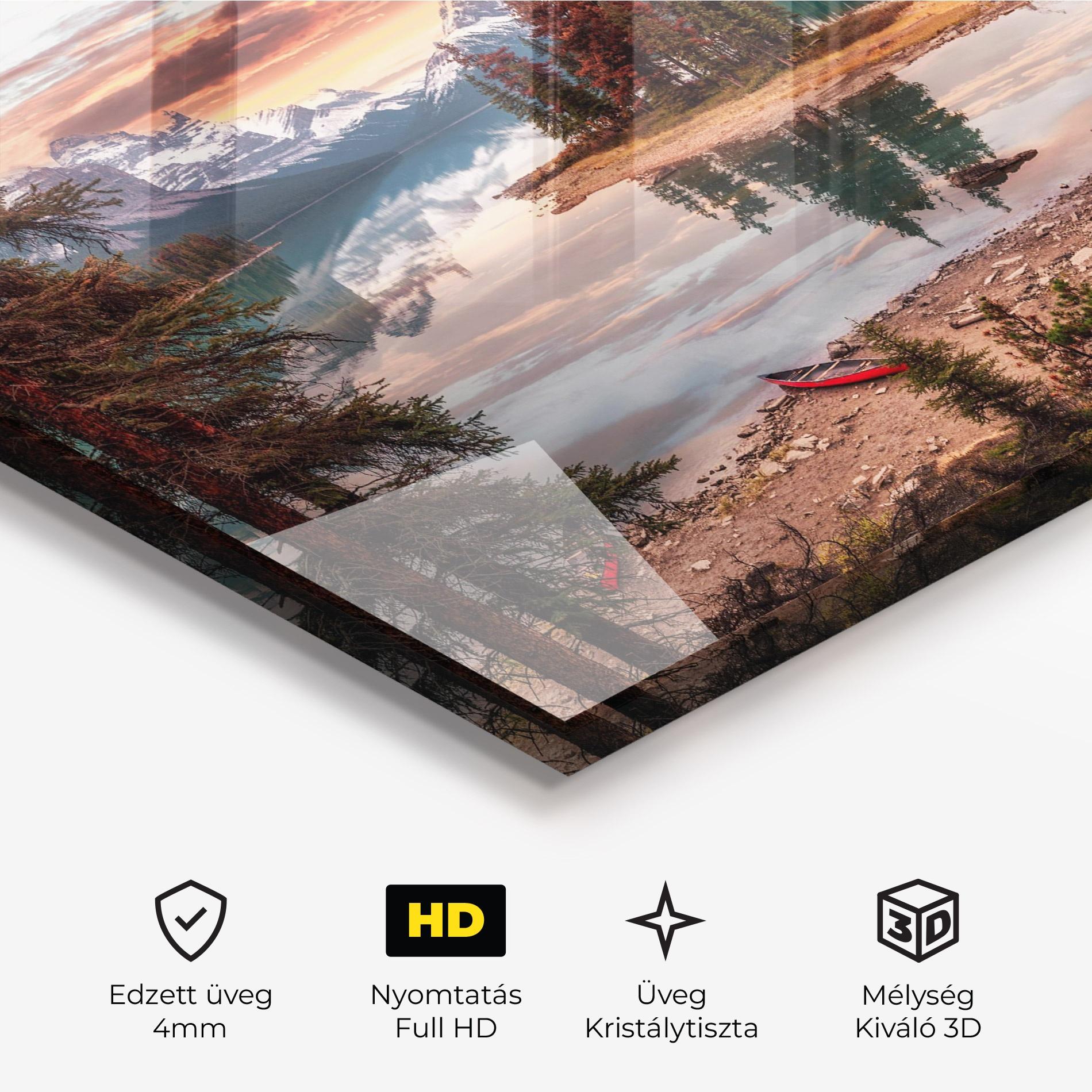Üvegkép Sunset Lake View mockup 3