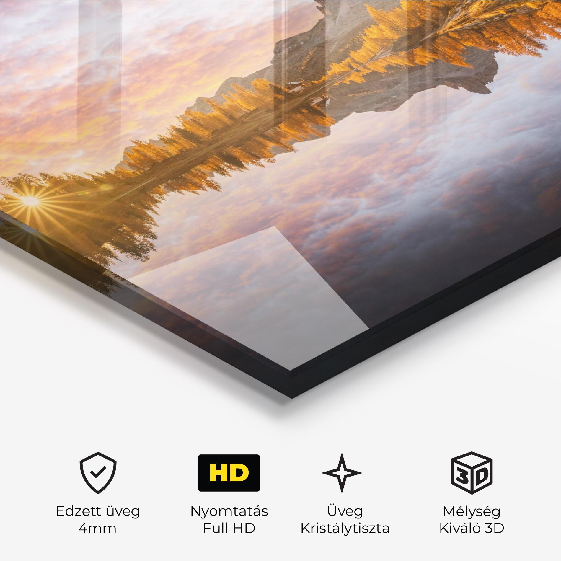 Üvegkép Yellow Light Lake mockup 3