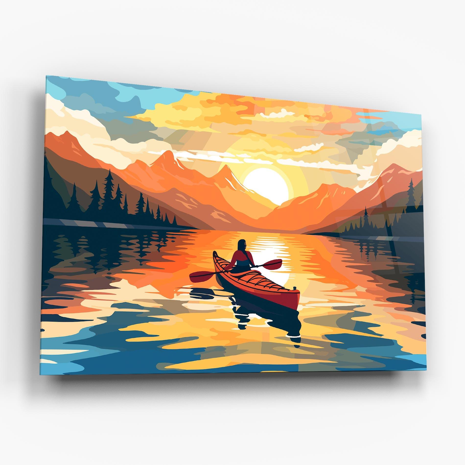 Üvegkép Boat Sunset Woman mockup 6