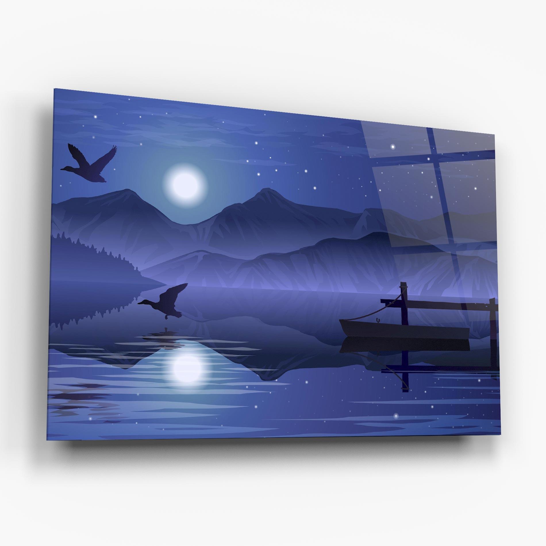 Üvegkép Lake Purple Night mockup 6