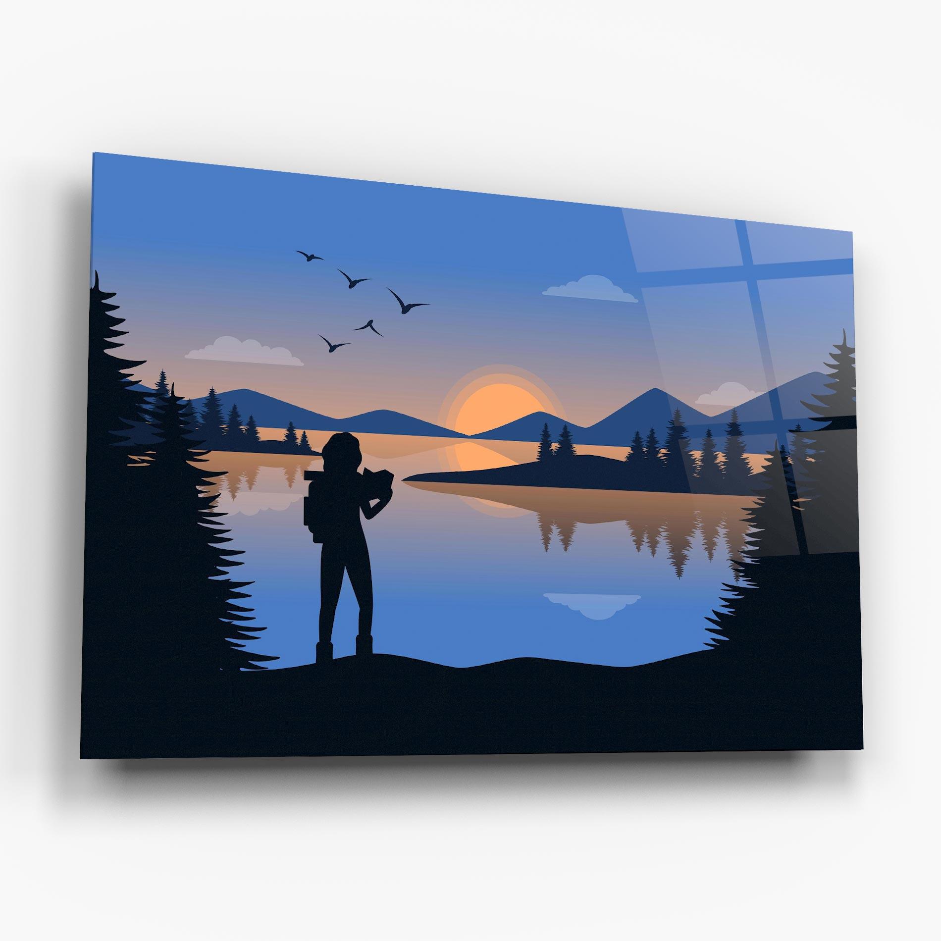 Üvegkép Lake Woman View mockup 6
