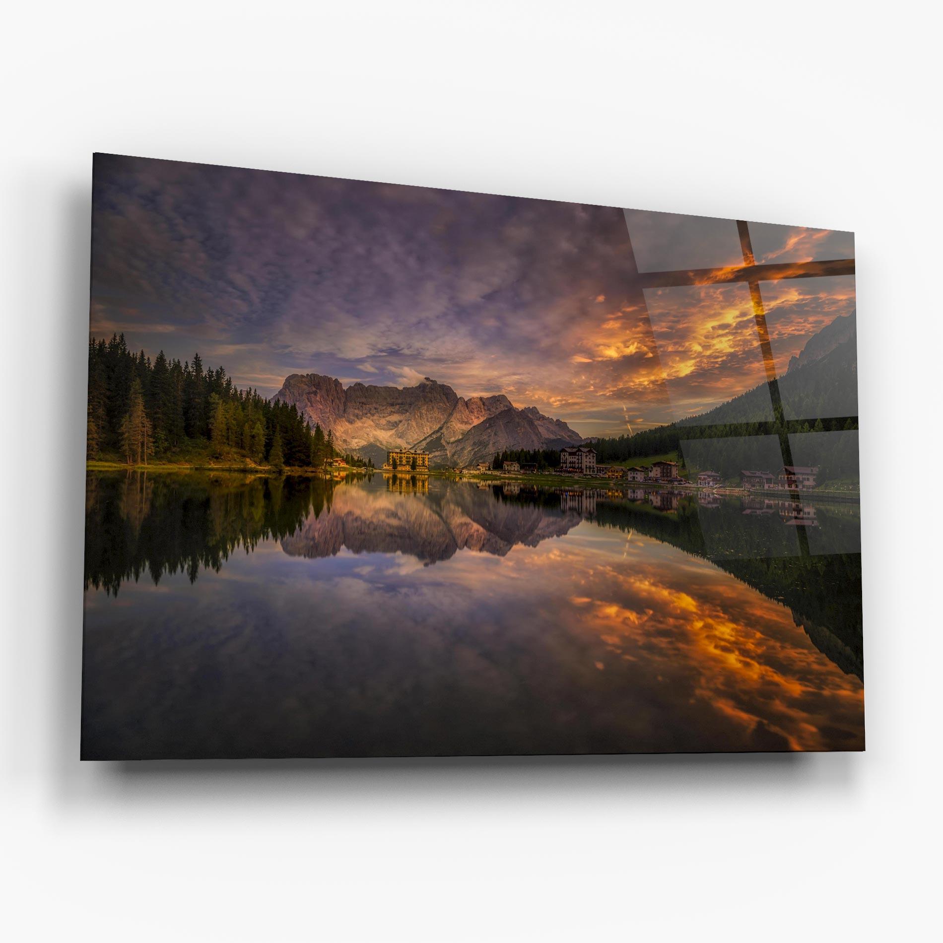 Üvegkép Misurina Sunset mockup 6
