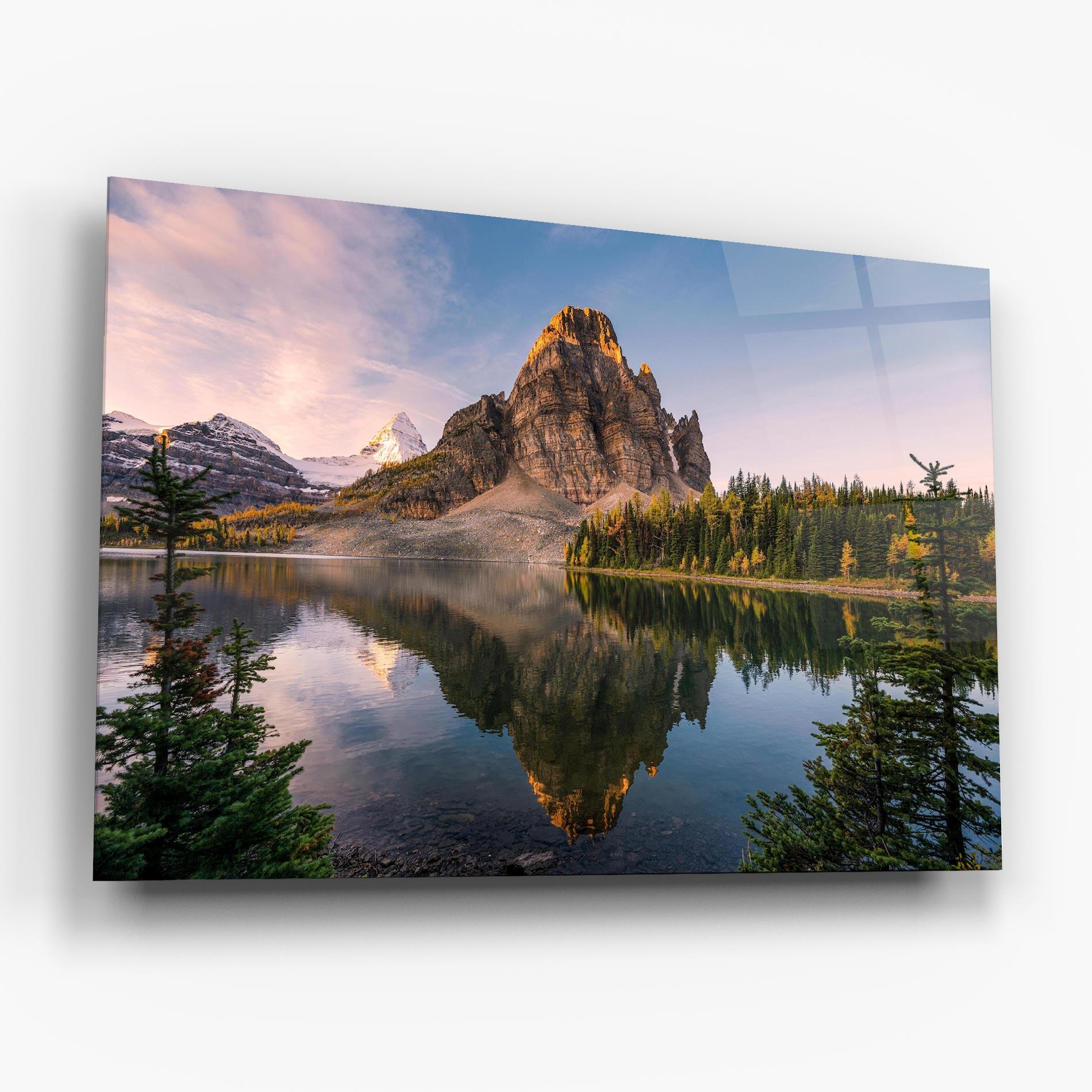 Üvegkép Mountain Sunrise Lake mockup 6
