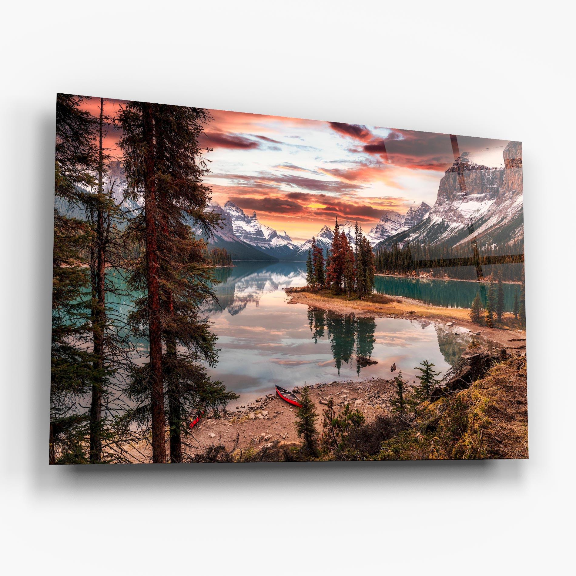 Üvegkép Sunset Lake View mockup 6