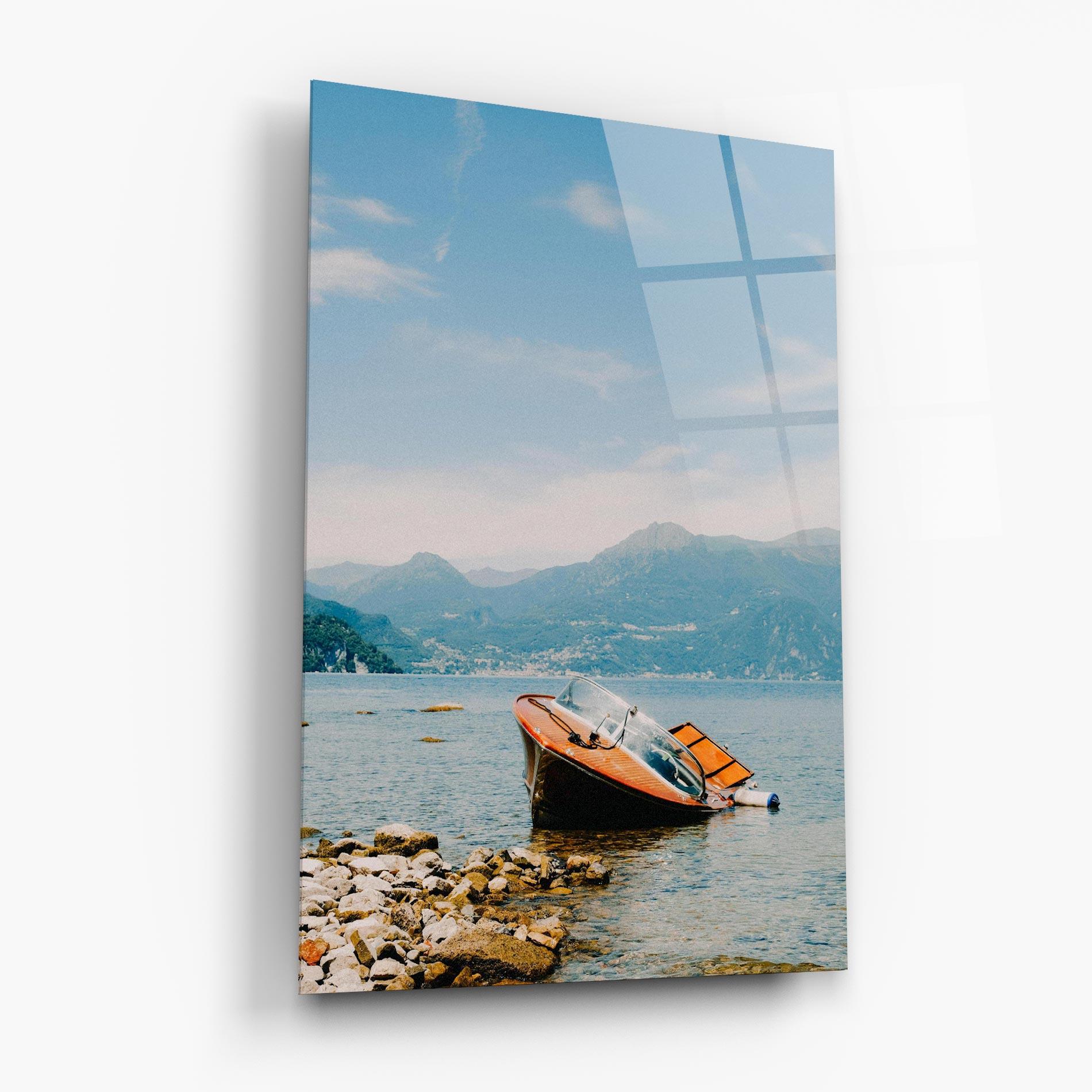 Üvegkép Boat On The Lake mockup 6