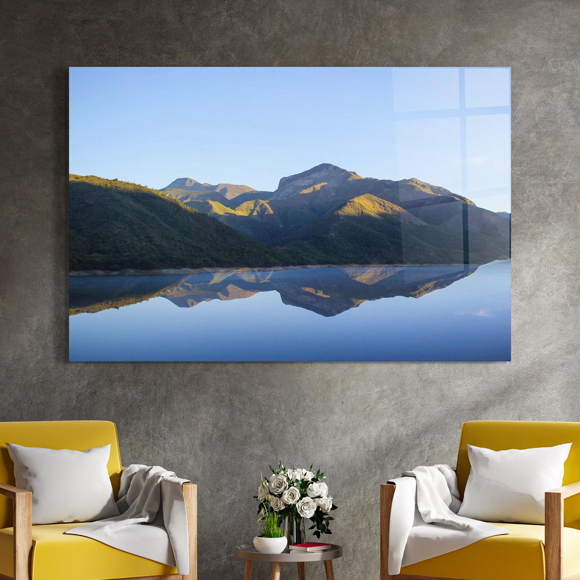 Üvegkép Blue Nice Lake mockup 4