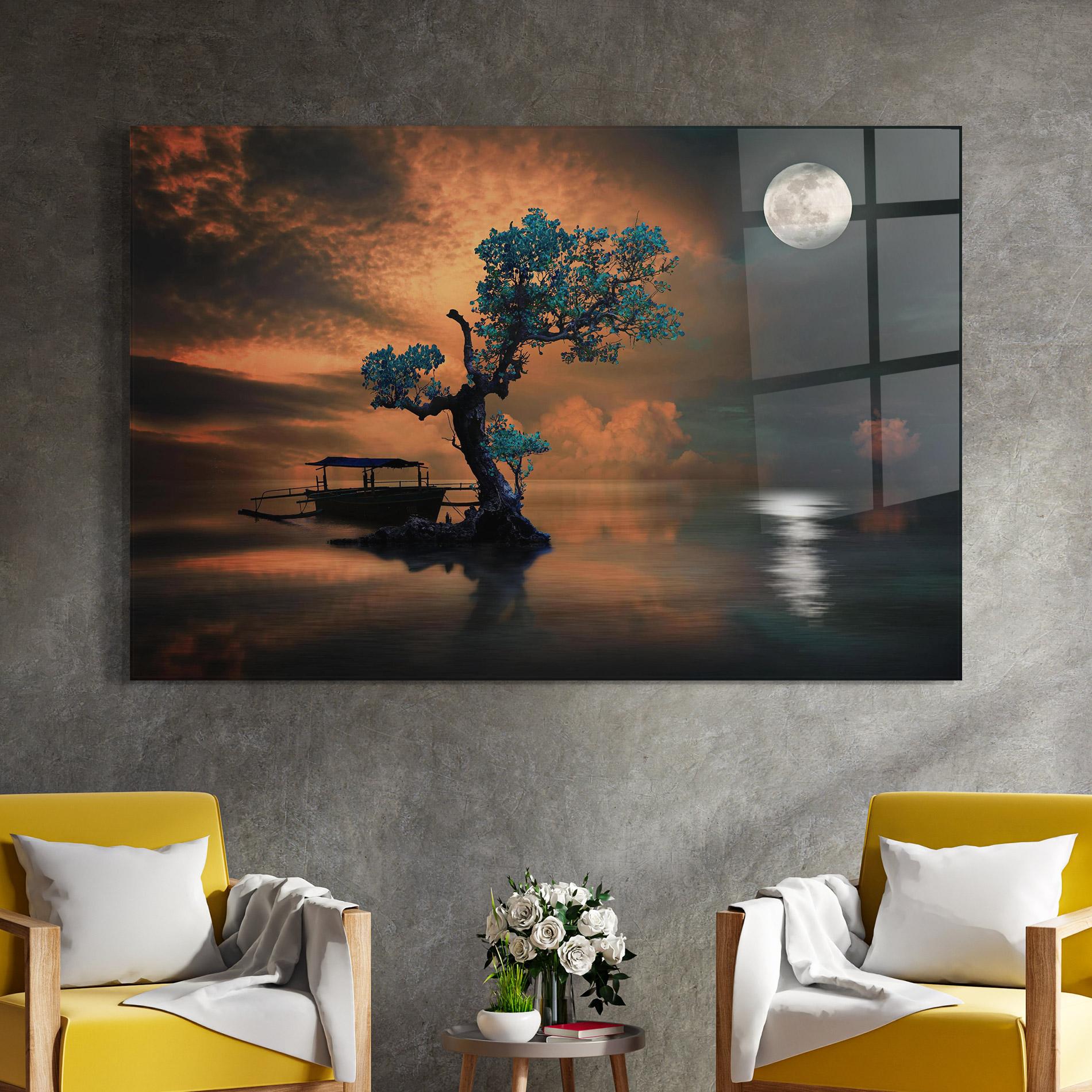 Üvegkép Blue Tree mockup 4