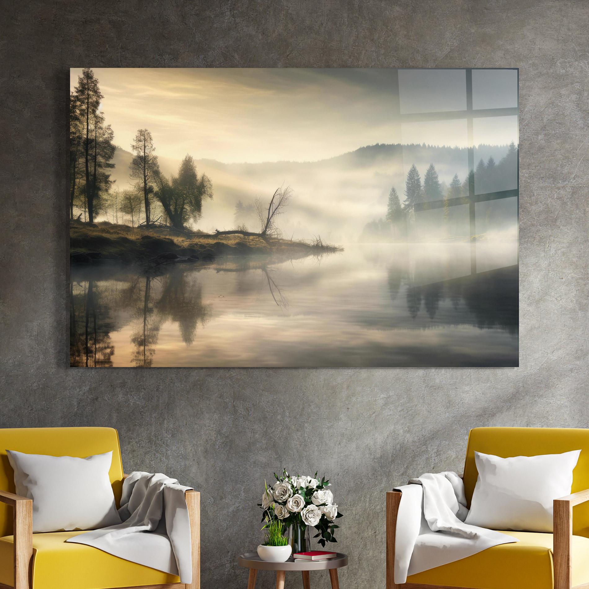 Üvegkép Foggy Morning mockup 4