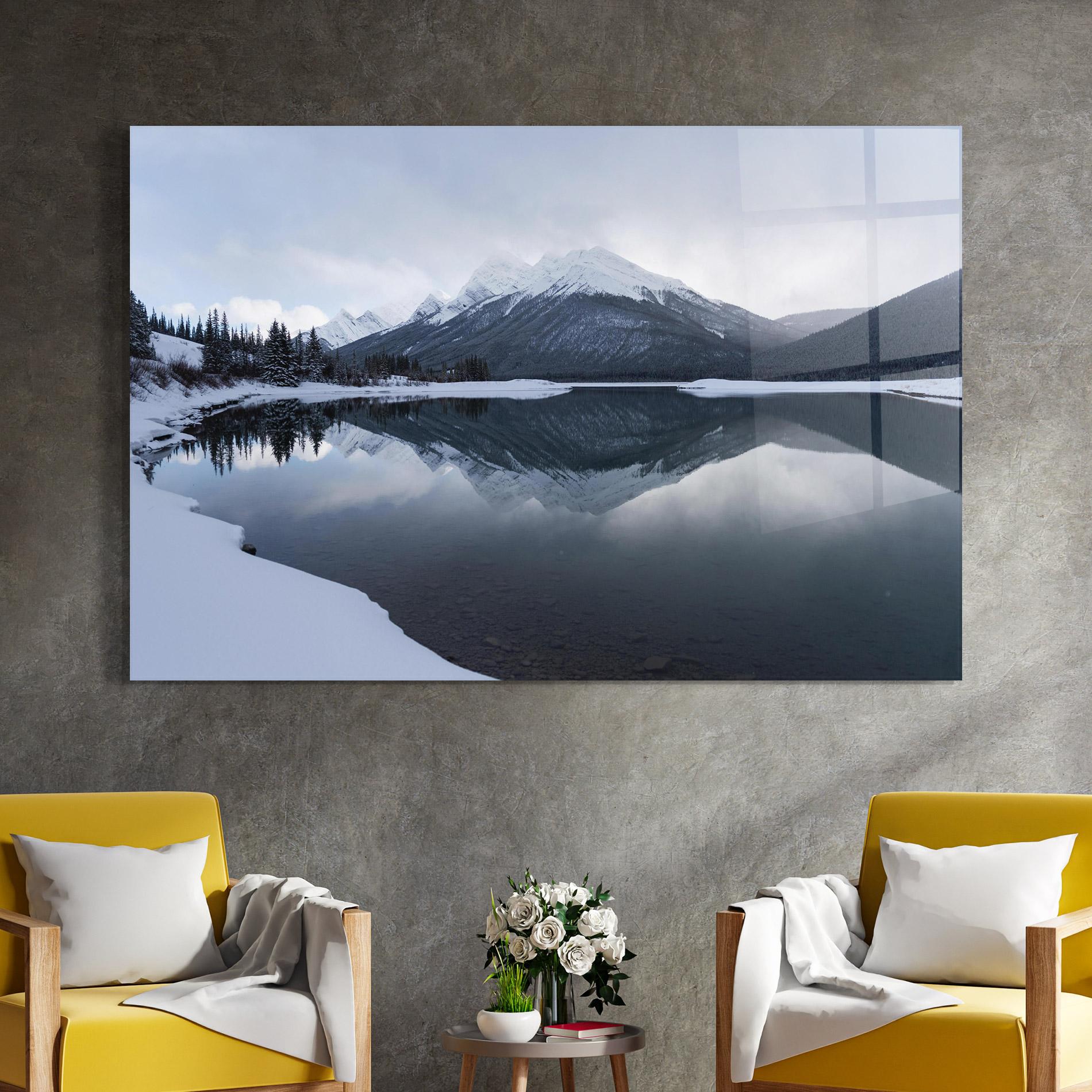 Üvegkép Grey Lake mockup 4