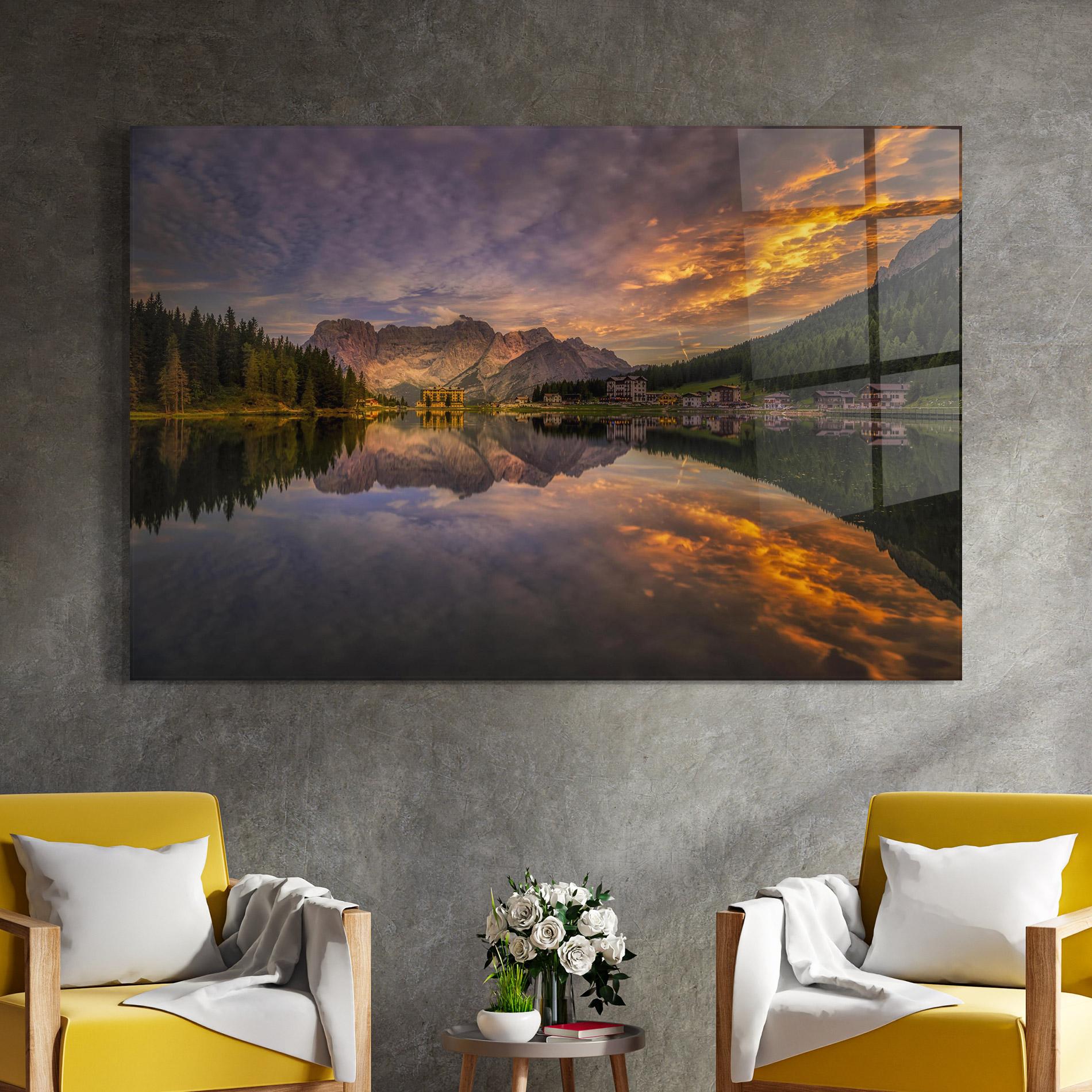 Üvegkép Misurina Sunset mockup 4