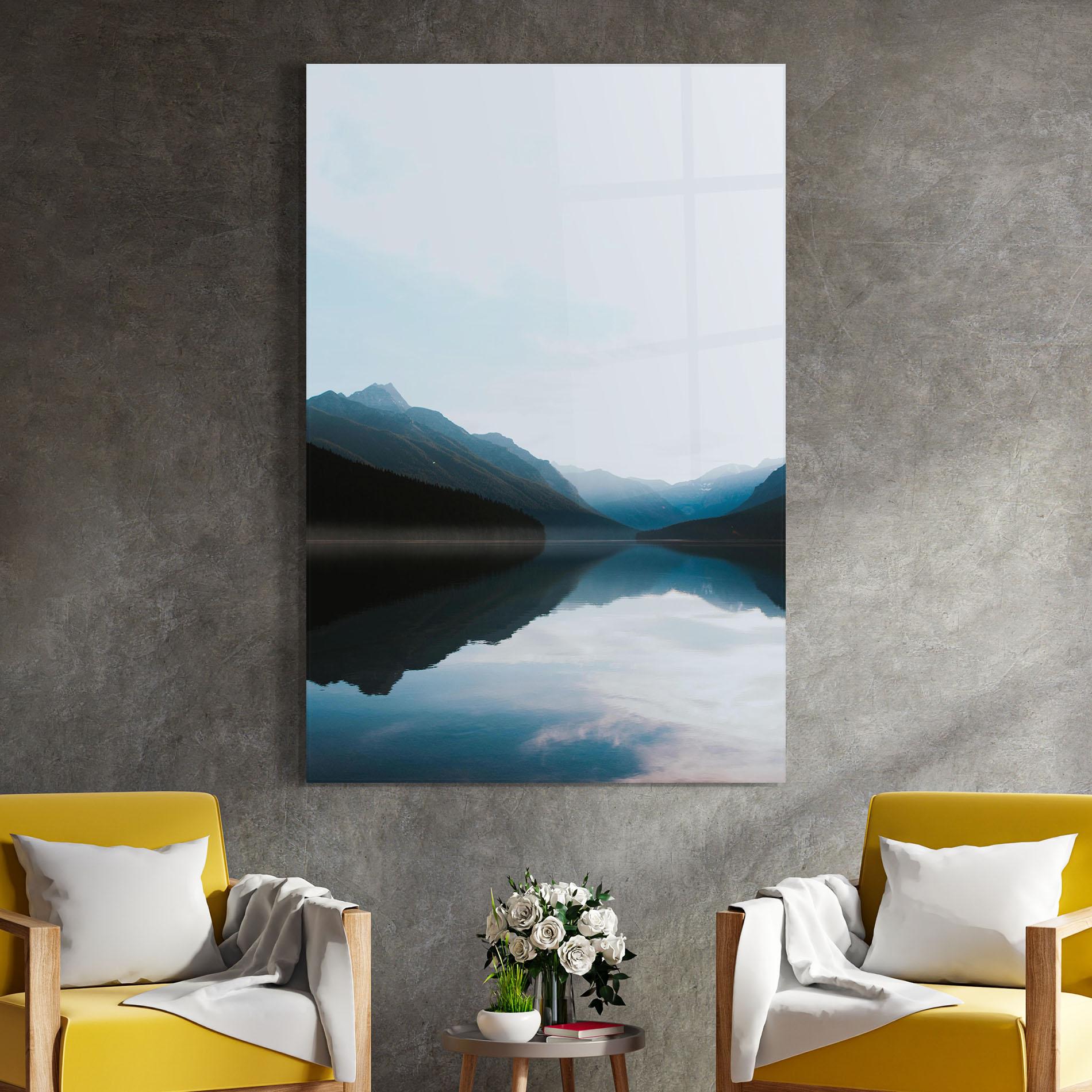 Üvegkép Foggy Blue Light mockup 4