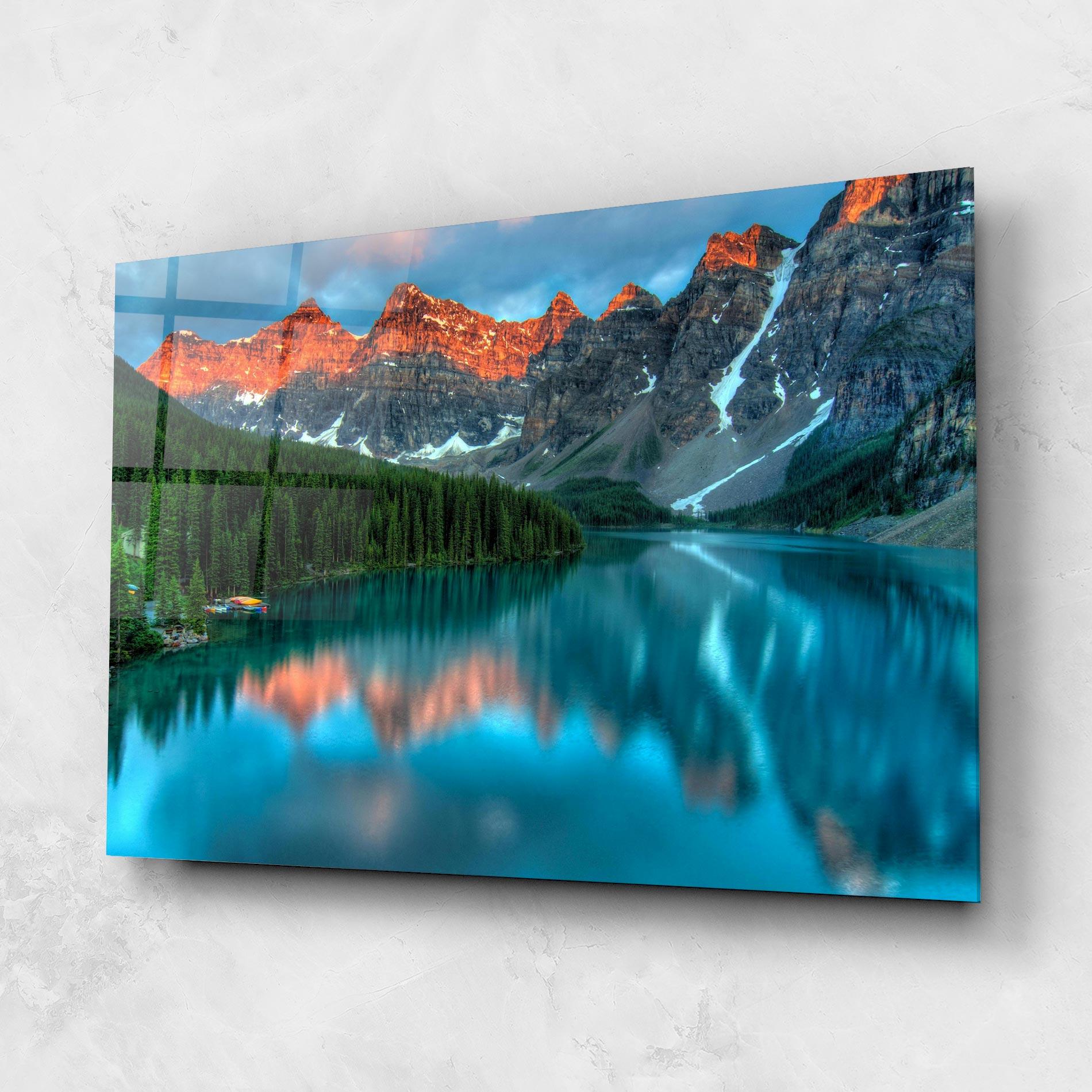 Üvegkép Beautiful Blue Lake mockup 1