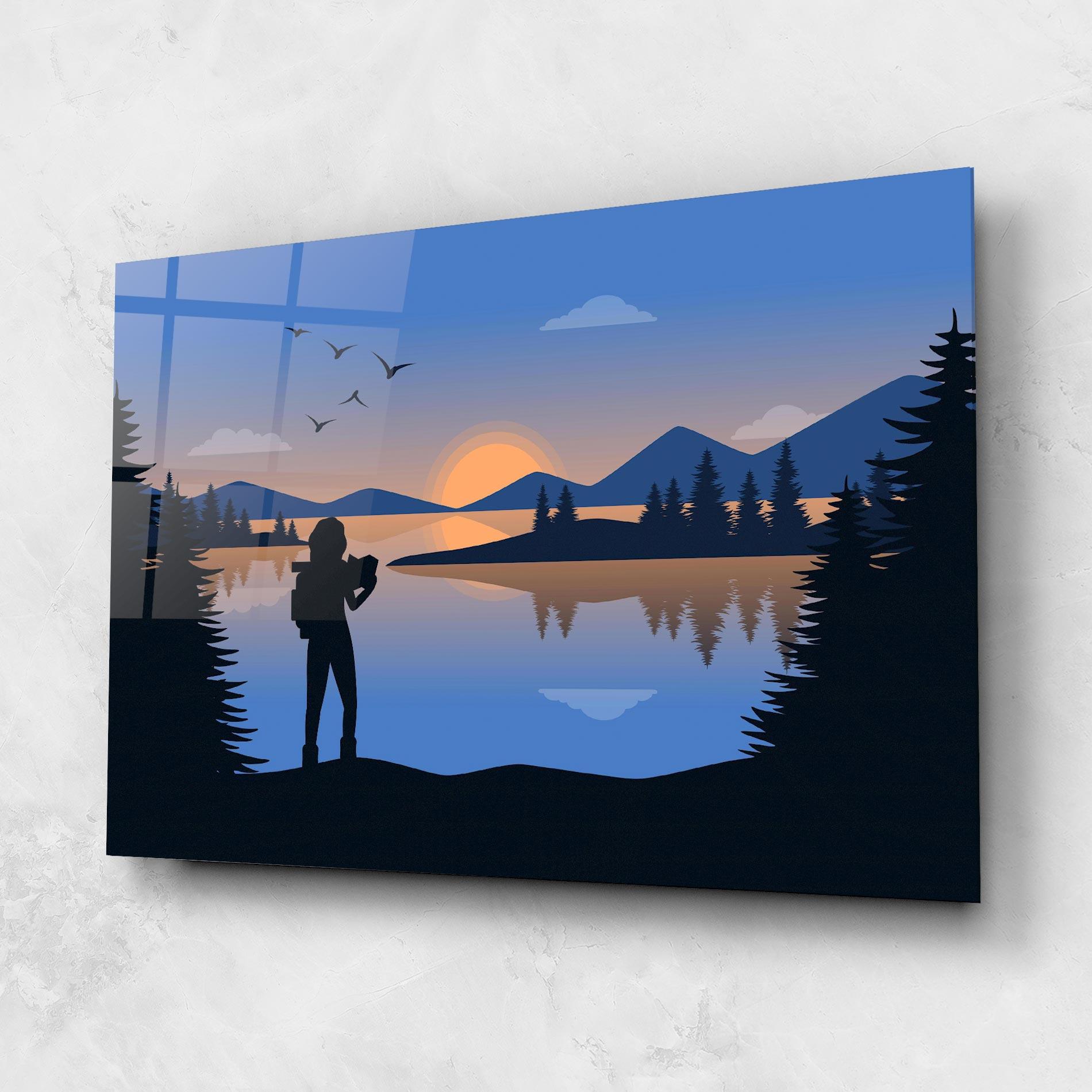 Üvegkép Lake Woman View mockup 1