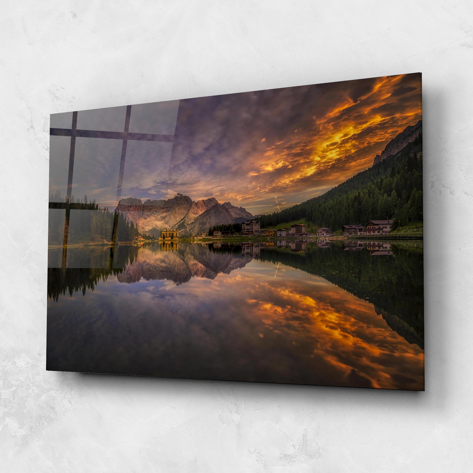 Üvegkép Misurina Sunset mockup 1