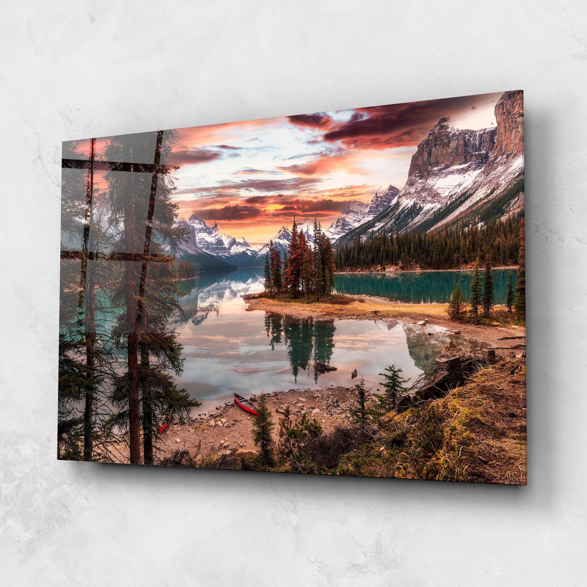 Üvegkép Sunset Lake View mockup 1