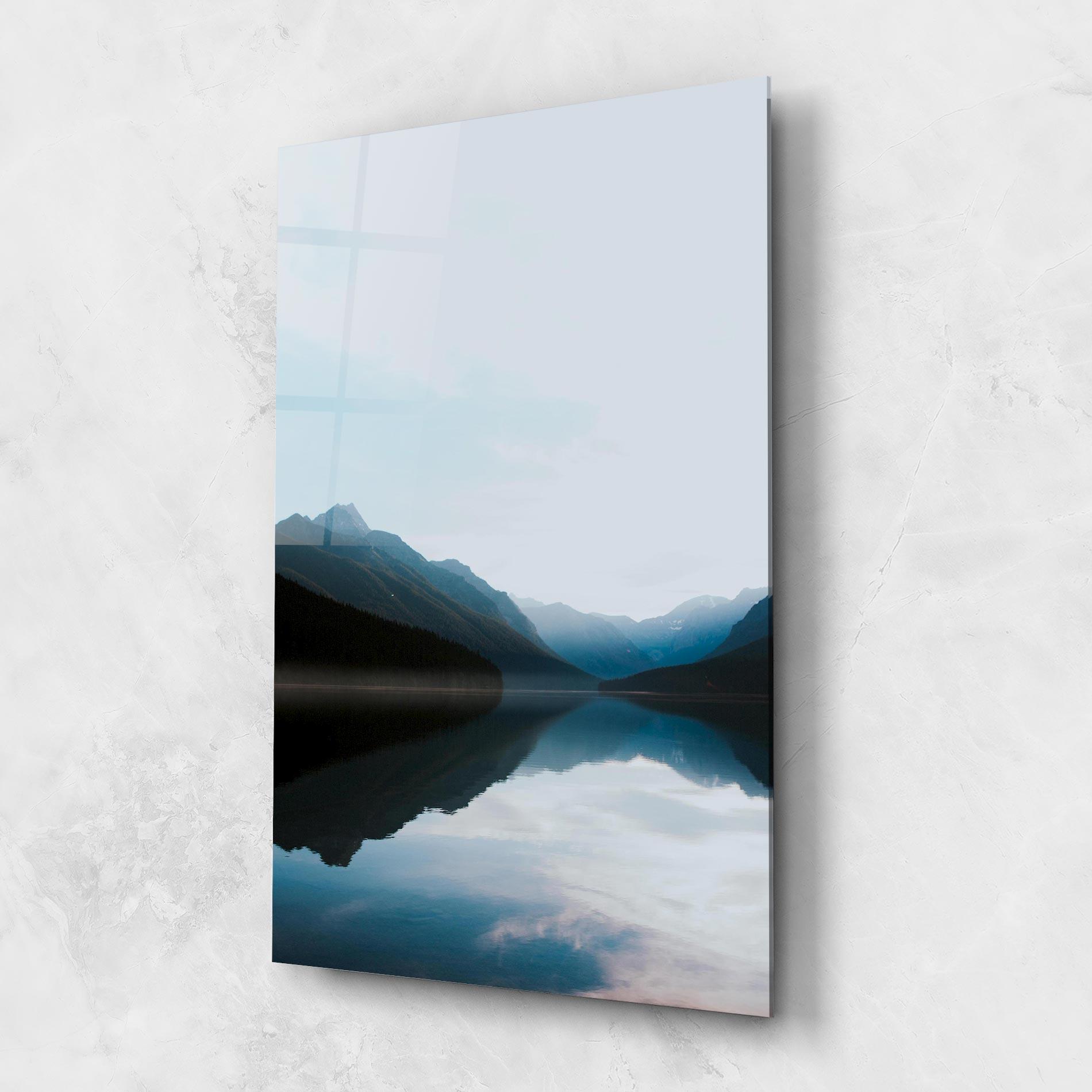 Üvegkép Foggy Blue Light mockup 1