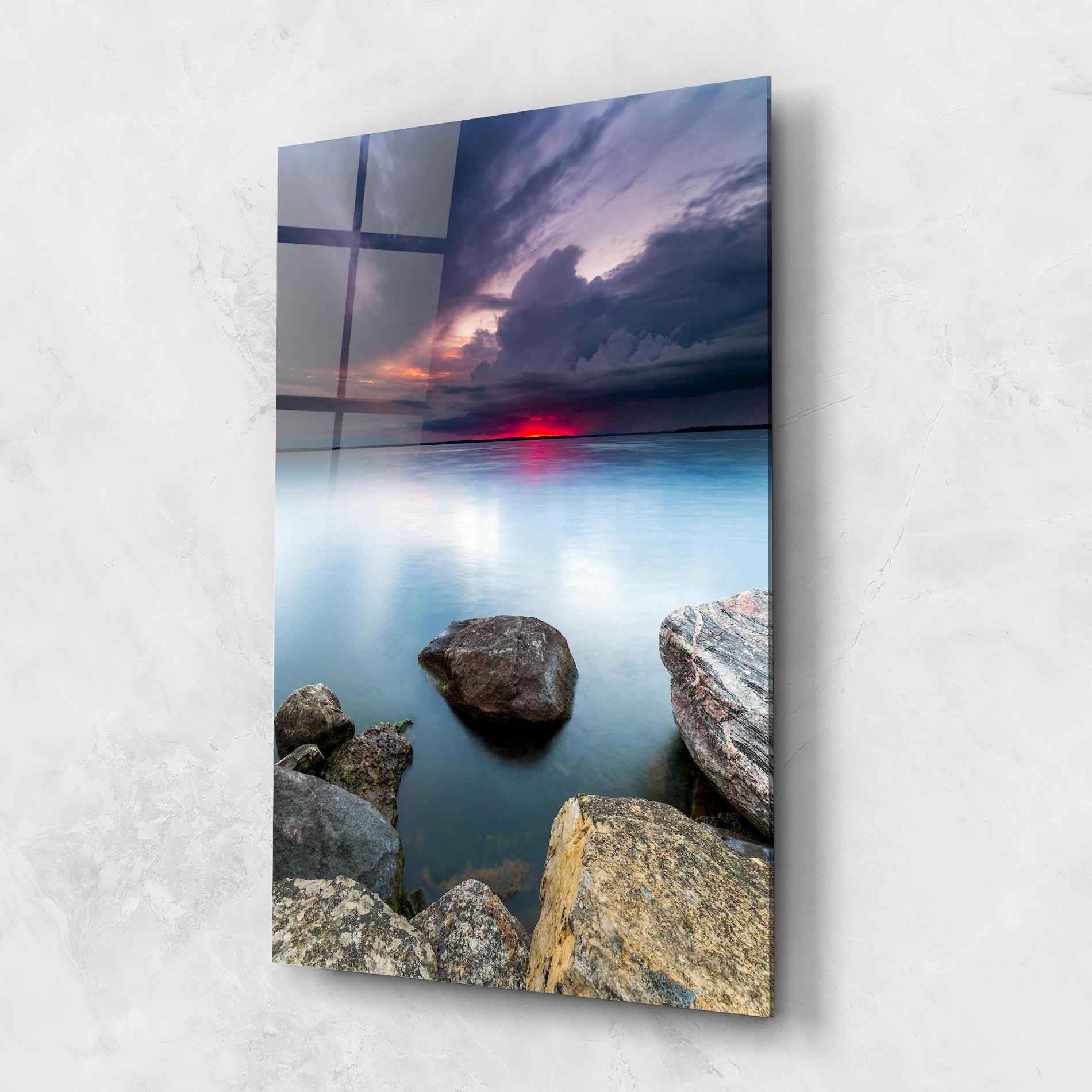 Üvegkép Lake Sunset mockup 1