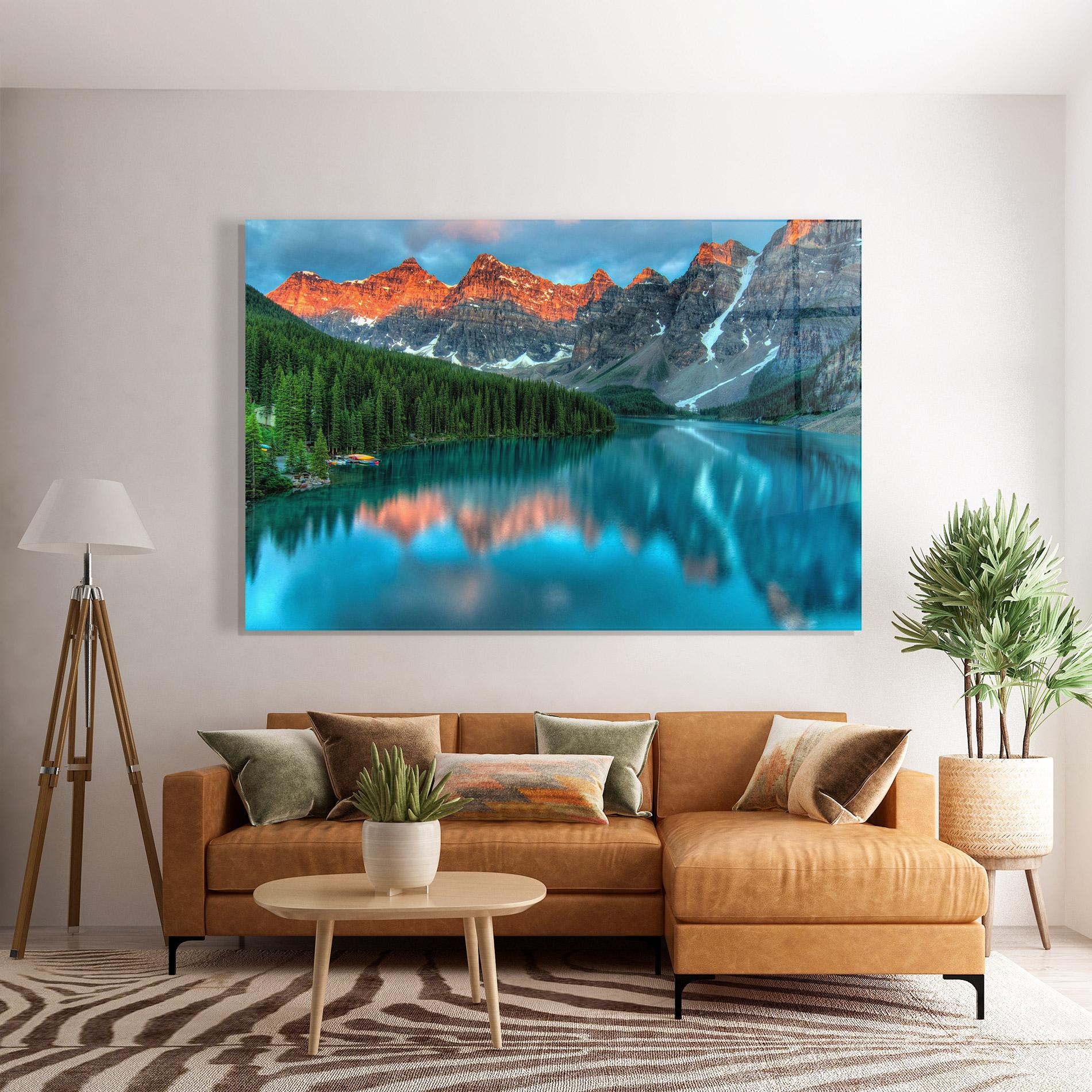 Üvegkép Beautiful Blue Lake mockup 7