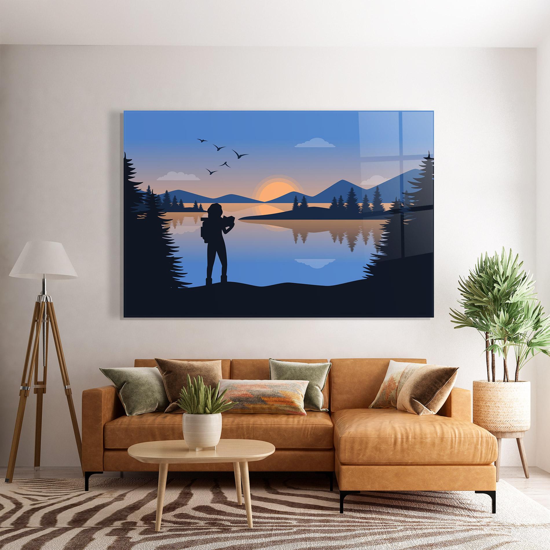 Üvegkép Lake Woman View mockup 7