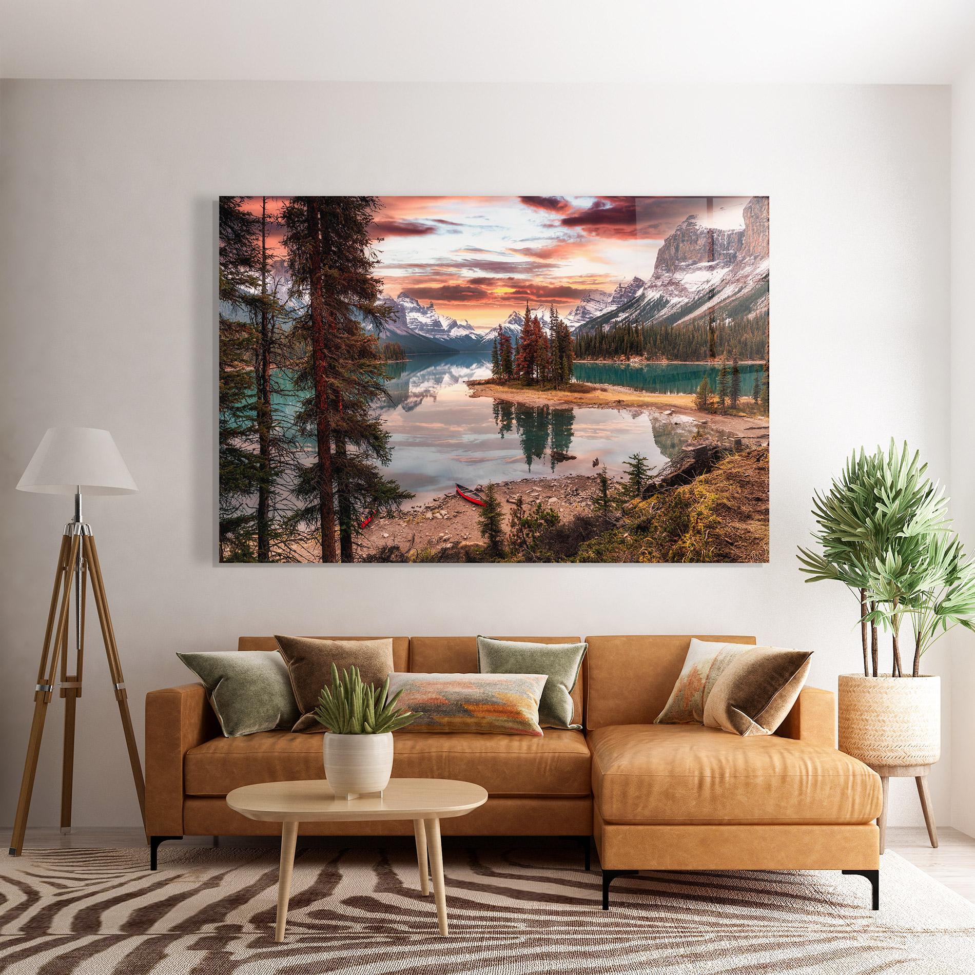 Üvegkép Sunset Lake View mockup 7
