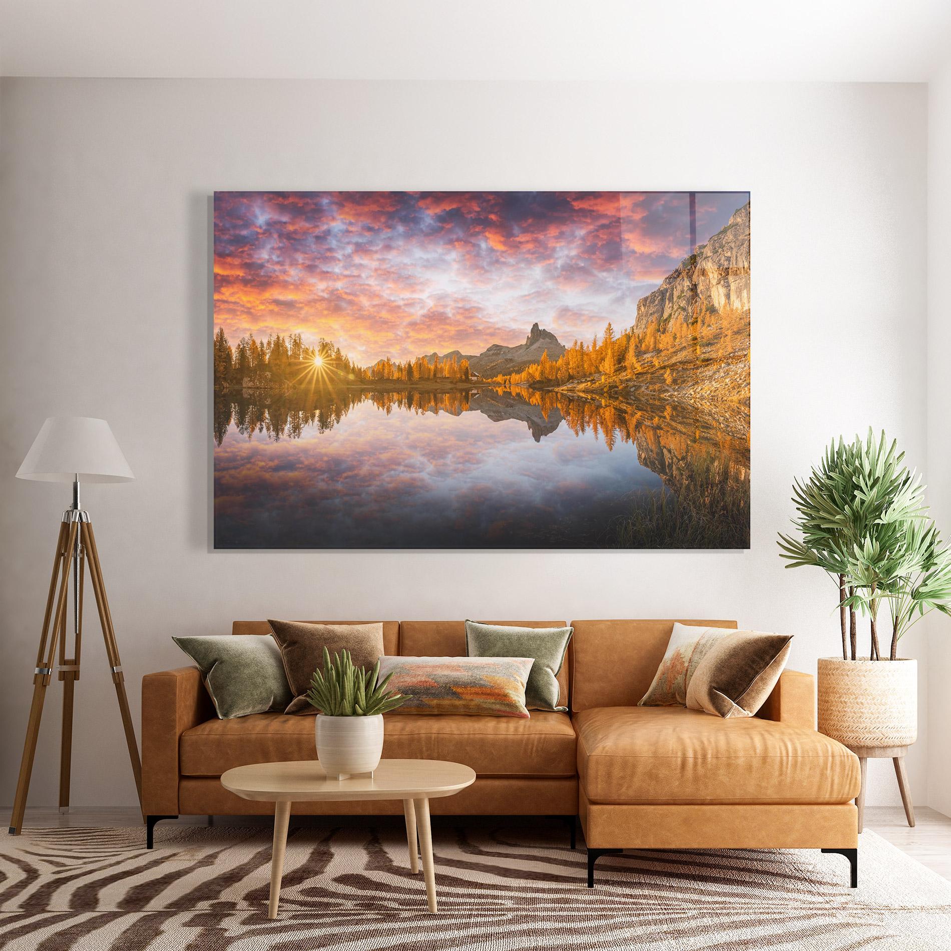 Üvegkép Yellow Light Lake mockup 7