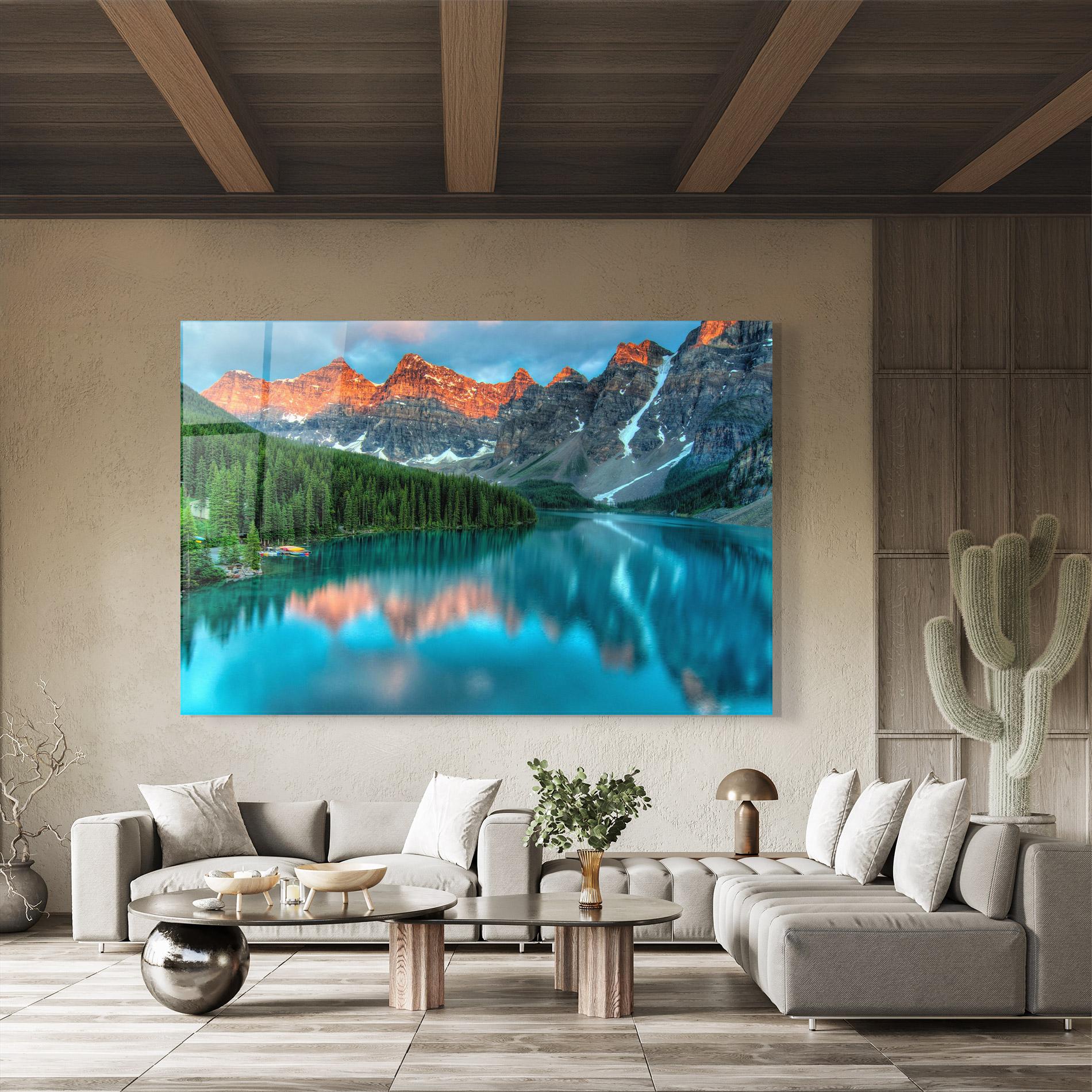 Üvegkép Beautiful Blue Lake mockup 8