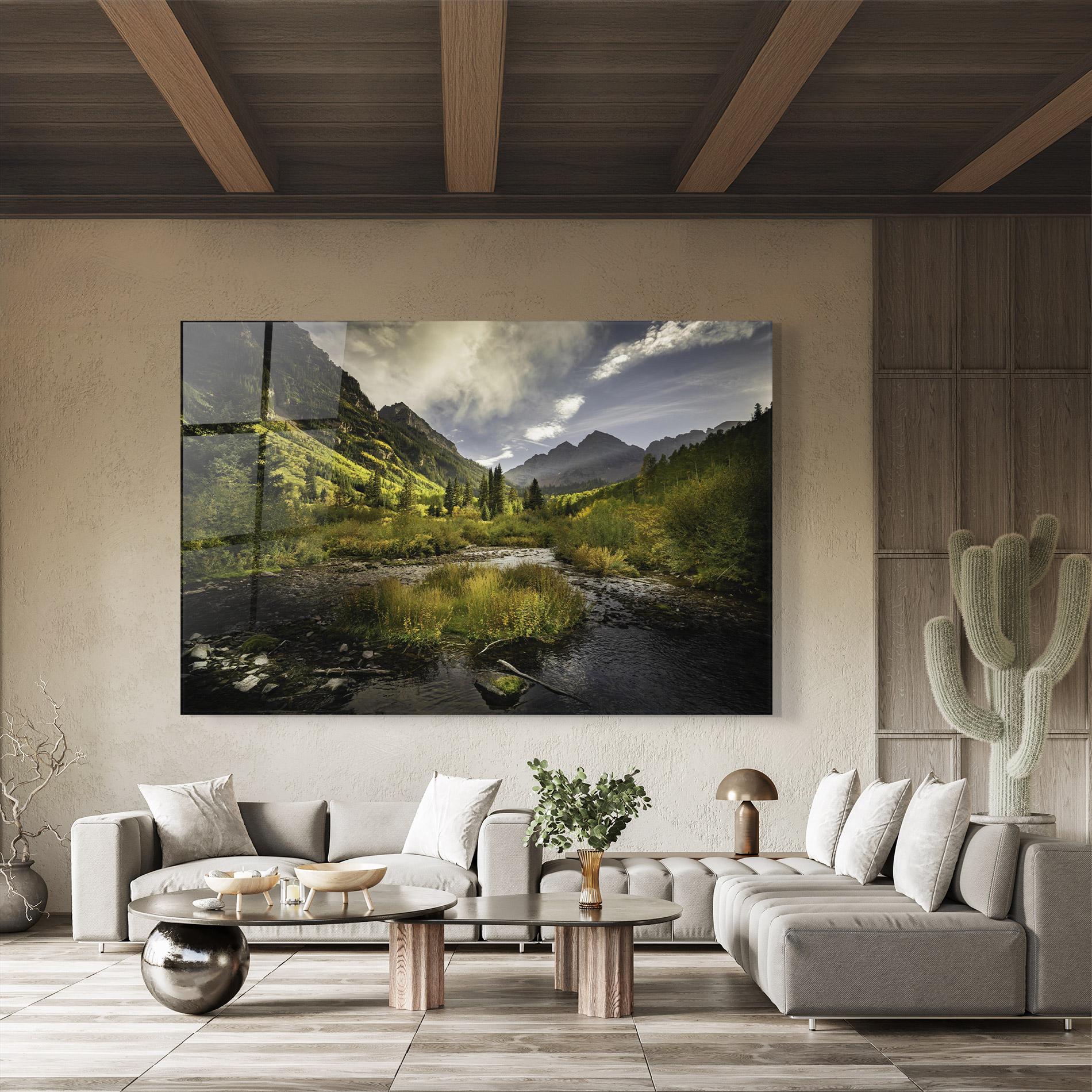 Üvegkép Cloudy Lake mockup 8