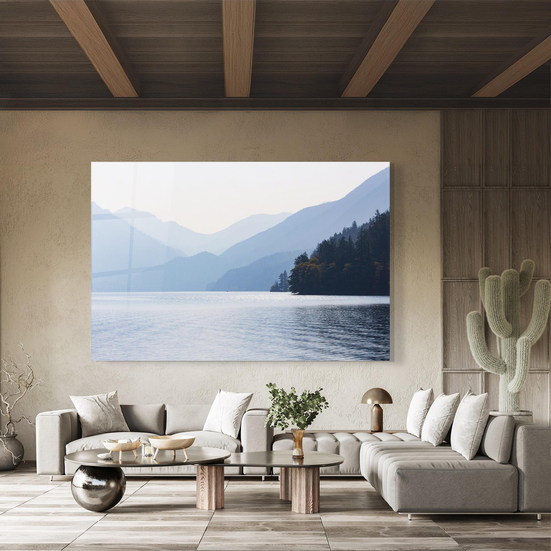 Üvegkép Grey Lake View mockup 8