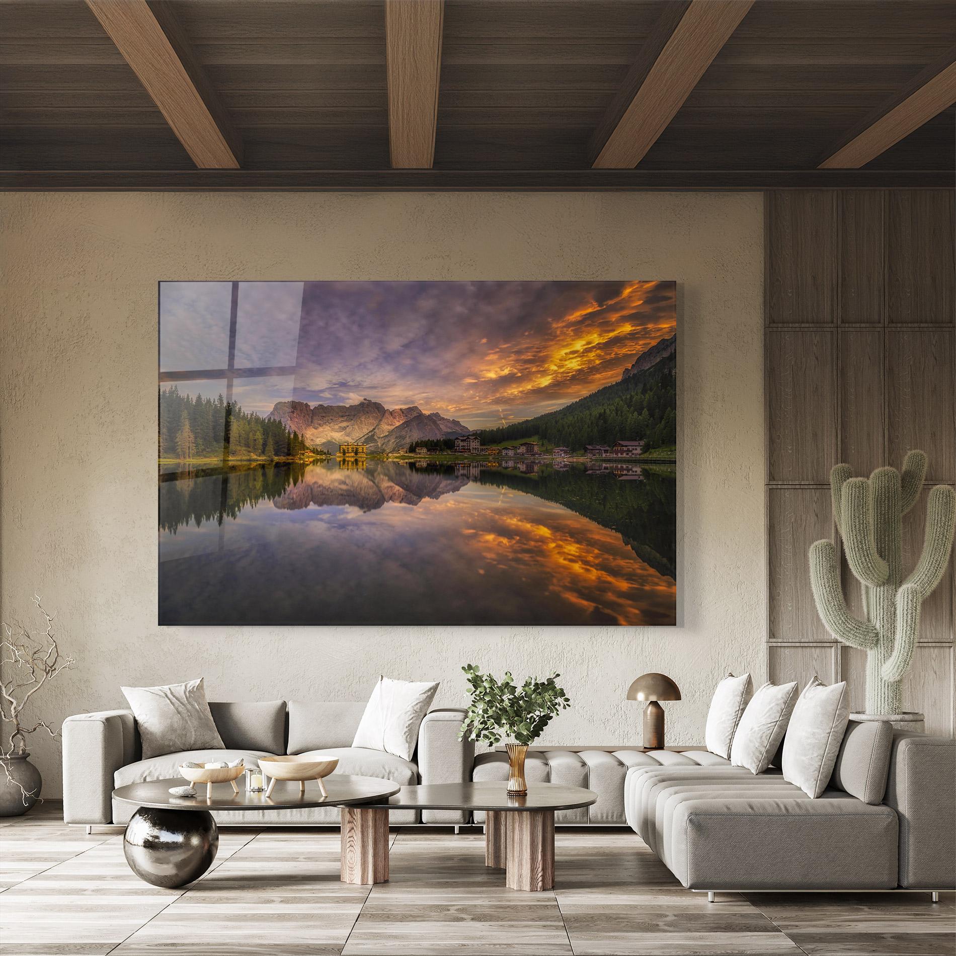 Üvegkép Misurina Sunset mockup 8