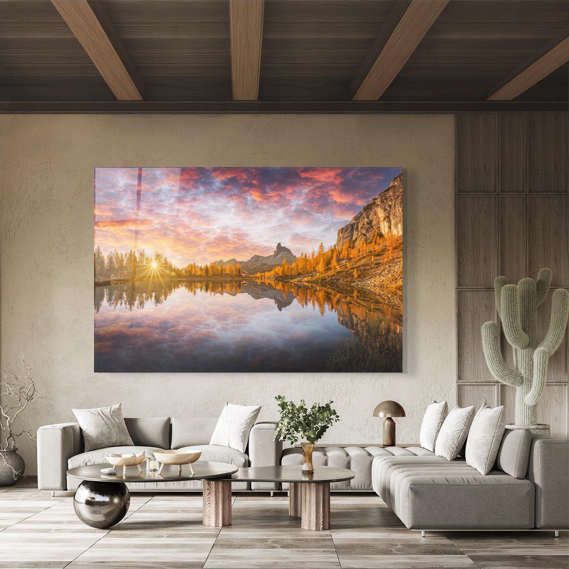 Üvegkép Yellow Light Lake mockup 8