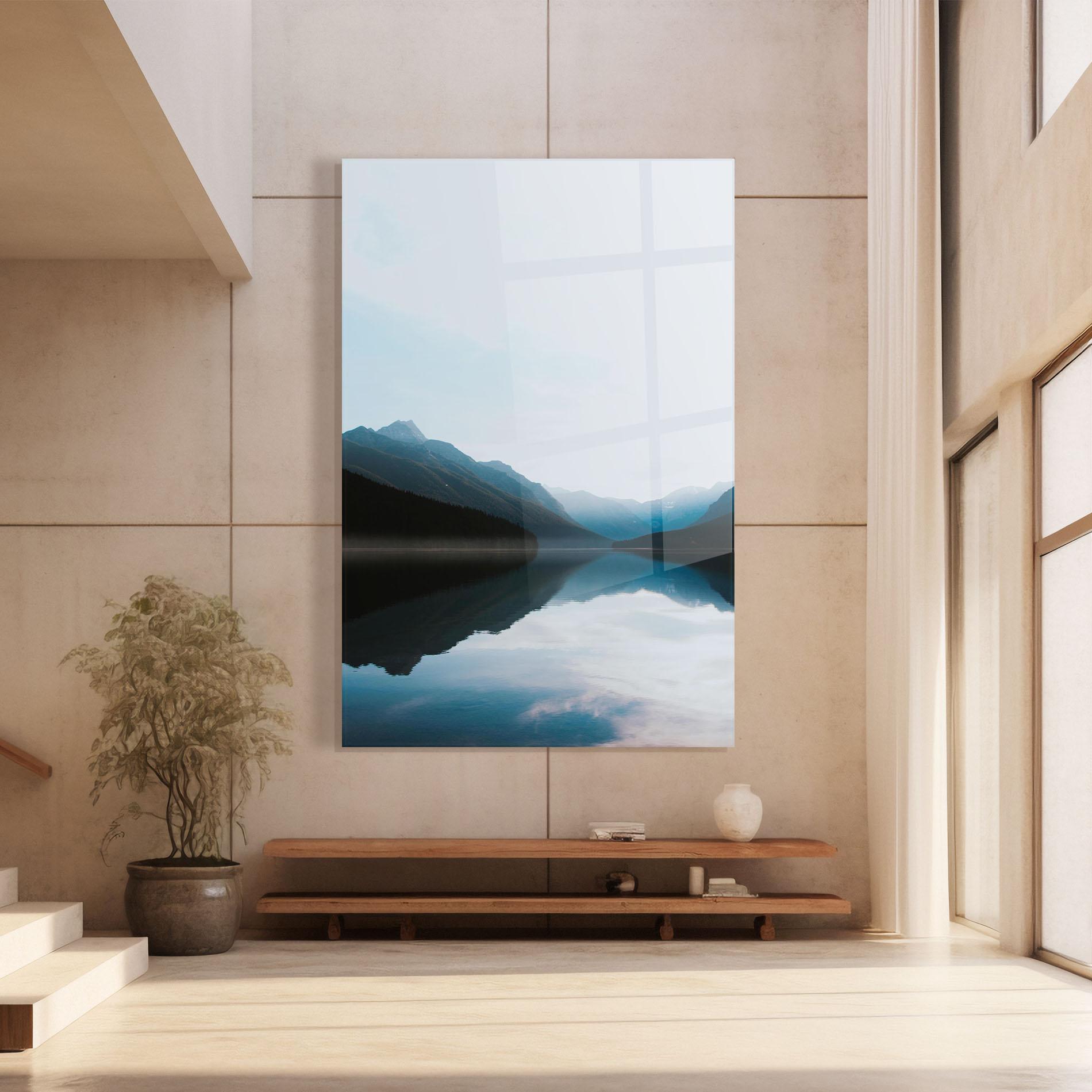 Üvegkép Foggy Blue Light mockup 8