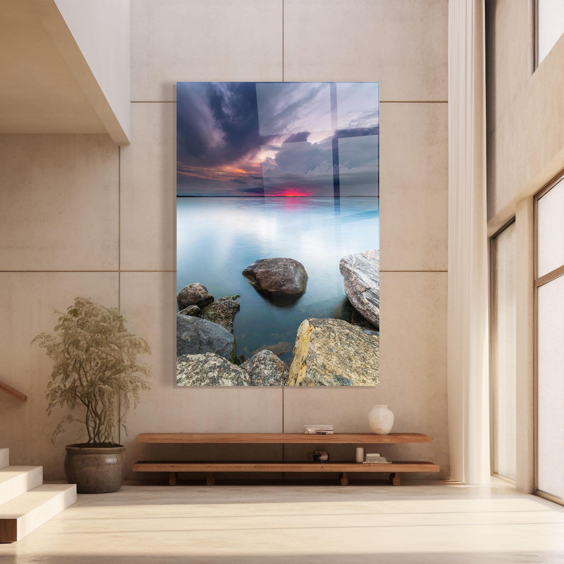 Üvegkép Lake Sunset mockup 8