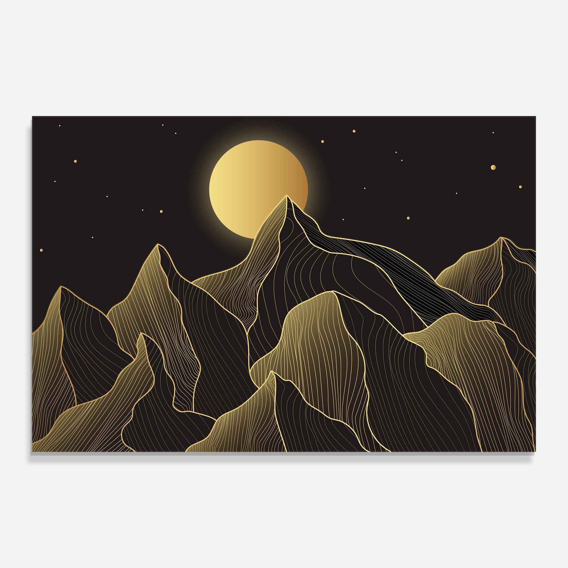Üvegkép Gold Shiny Moon mockup 0