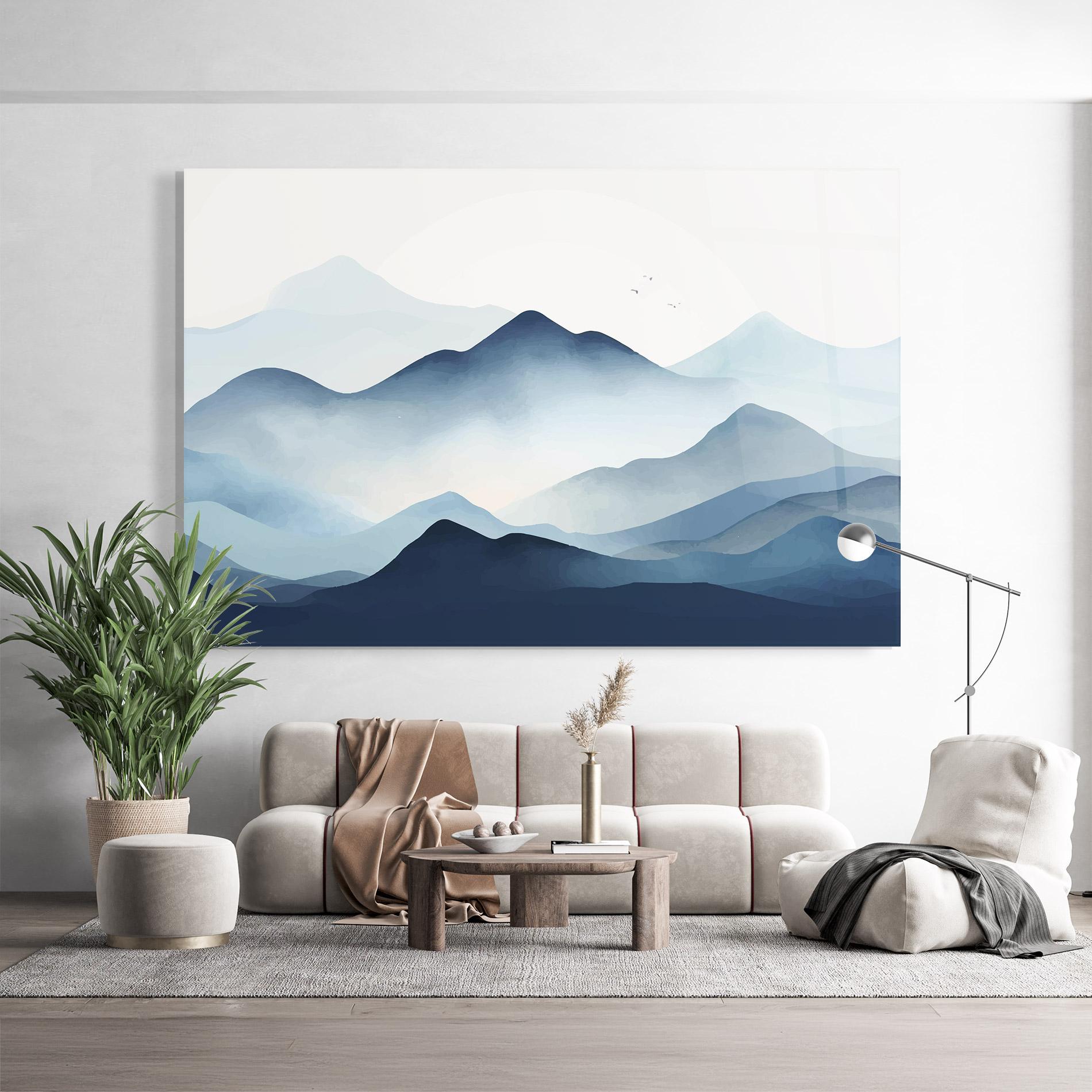 Üvegkép Blue Foggy Mountain mockup 9