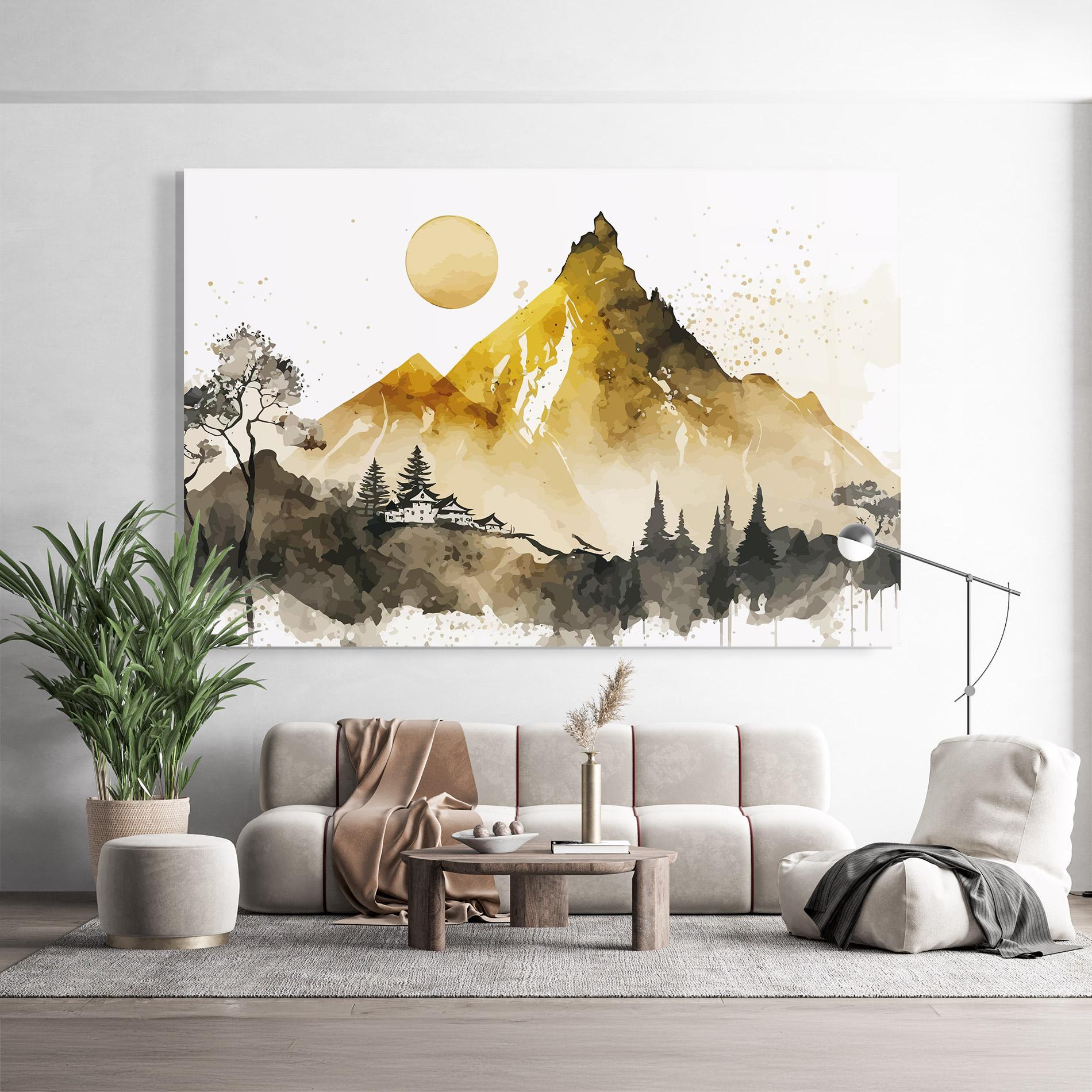 Üvegkép Gold Mountain Art mockup 9