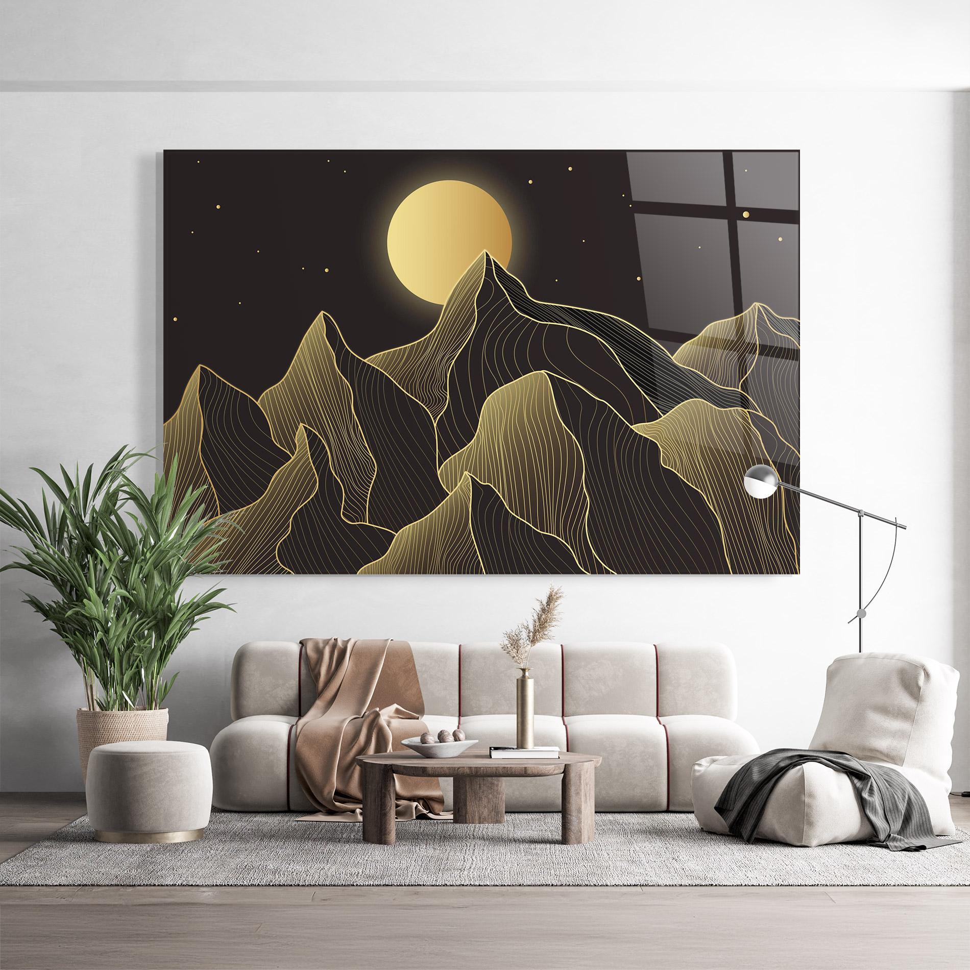 Üvegkép Gold Shiny Moon mockup 9