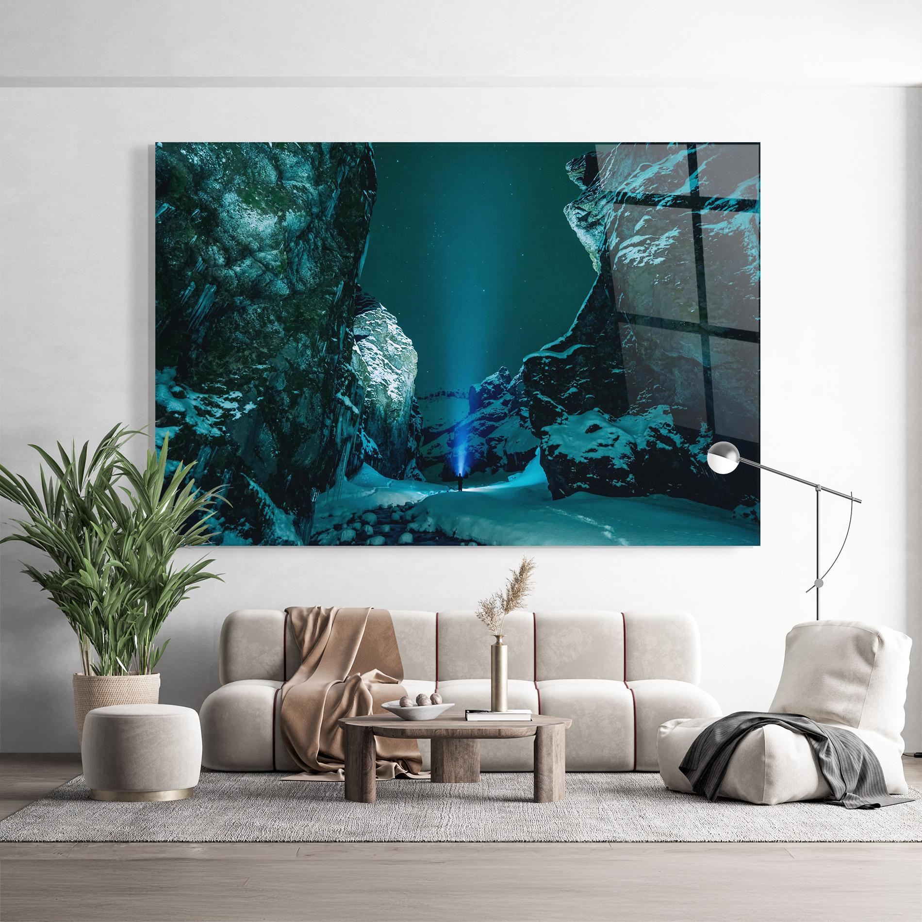 Üvegkép Green Light Mountain mockup 9