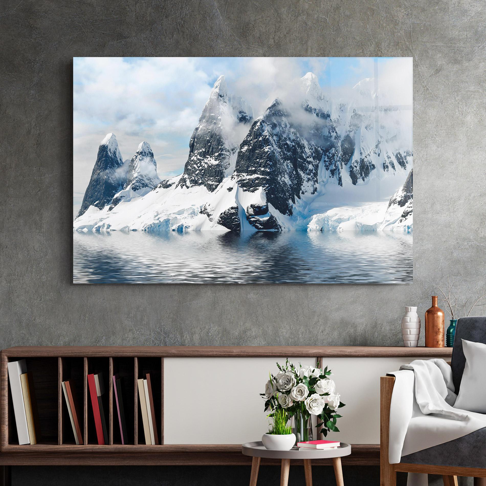 Üvegkép Glacial Mountains mockup 2