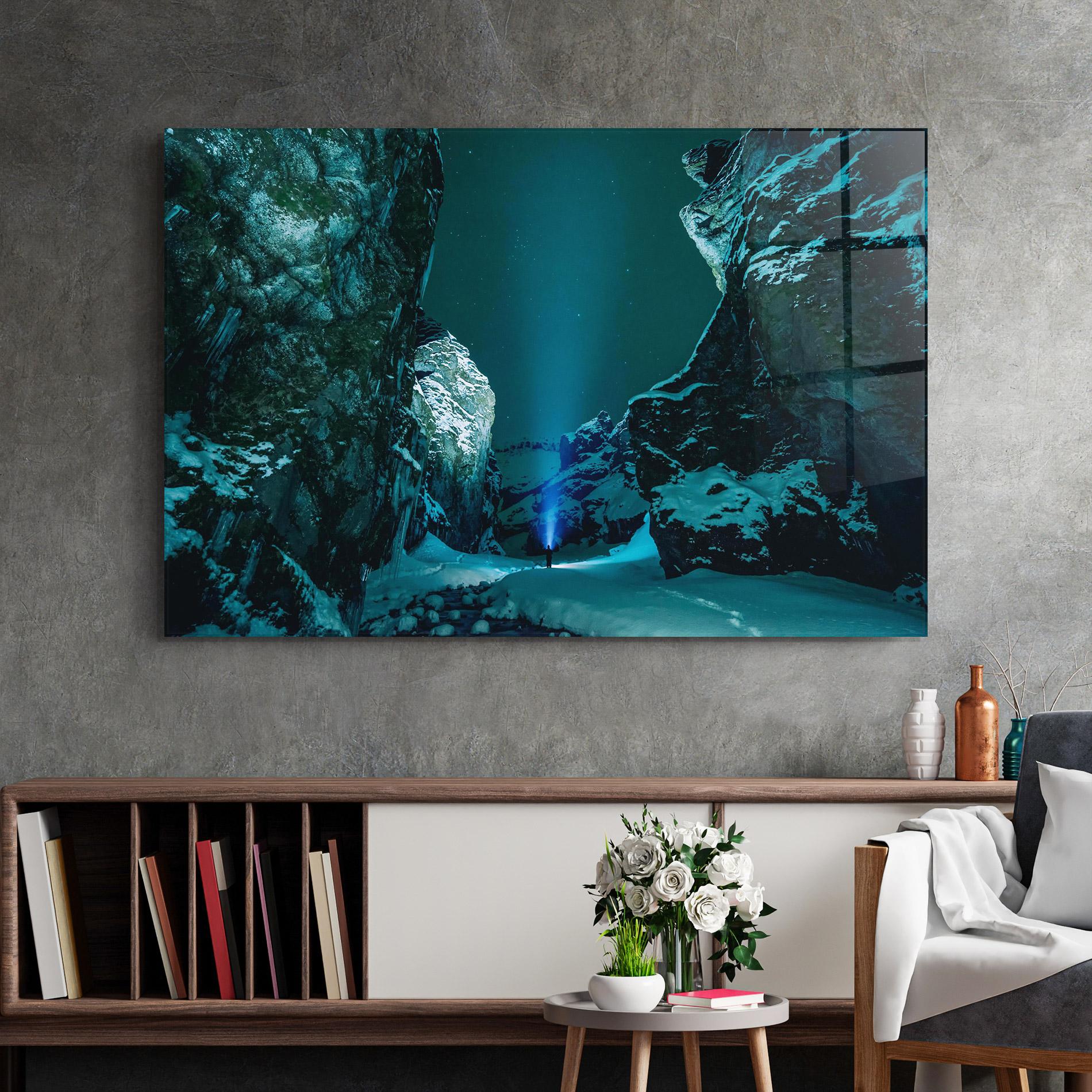 Üvegkép Green Light Mountain mockup 2